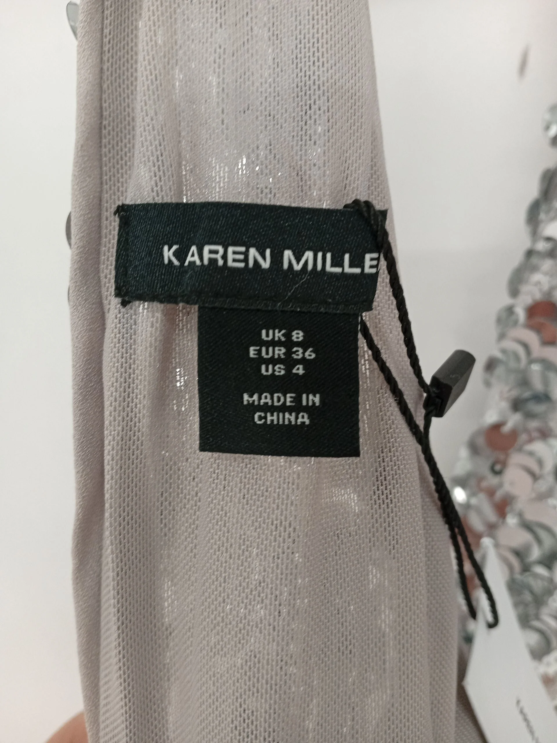 Karen Millen Women's T-Shirt UK 8 Silver Polyester with Other Basic - Image 6