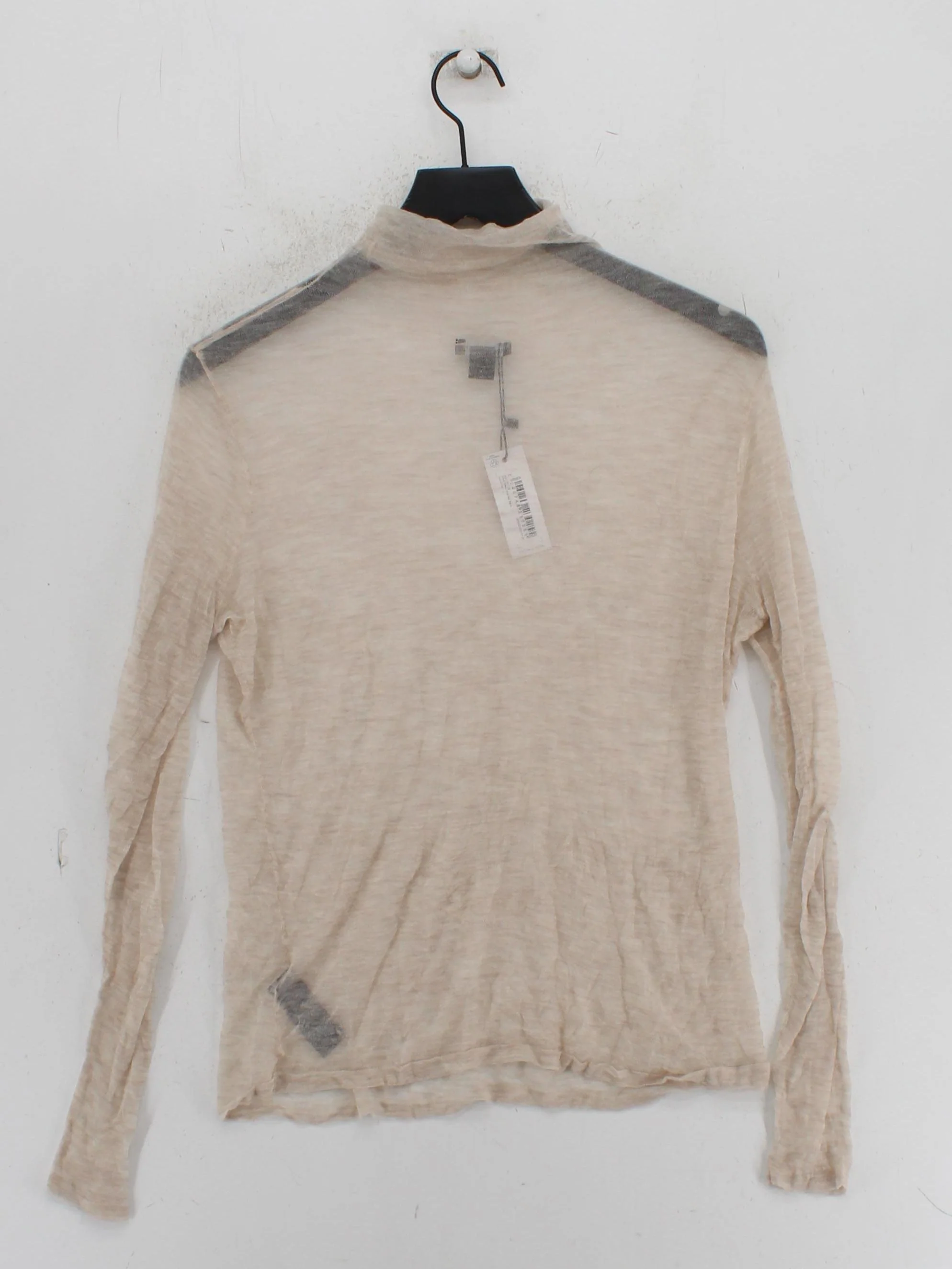 Karen Millen Women's Top L Cream 100% Wool Long Sleeve High Neck Basic - Image 2
