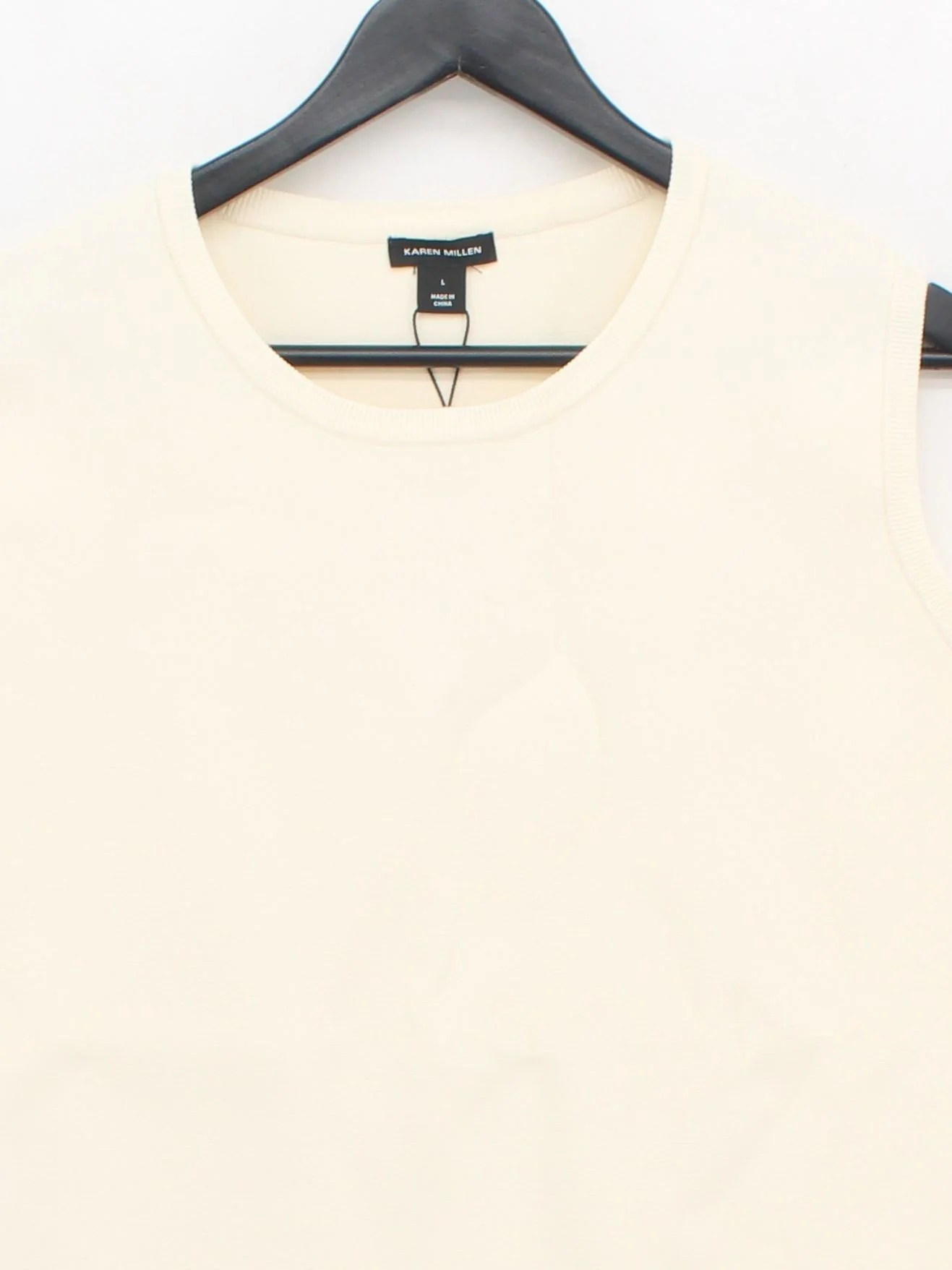Karen Millen Women's Top L Cream Viscose with Polyamide, Elastane Basic - Image 3