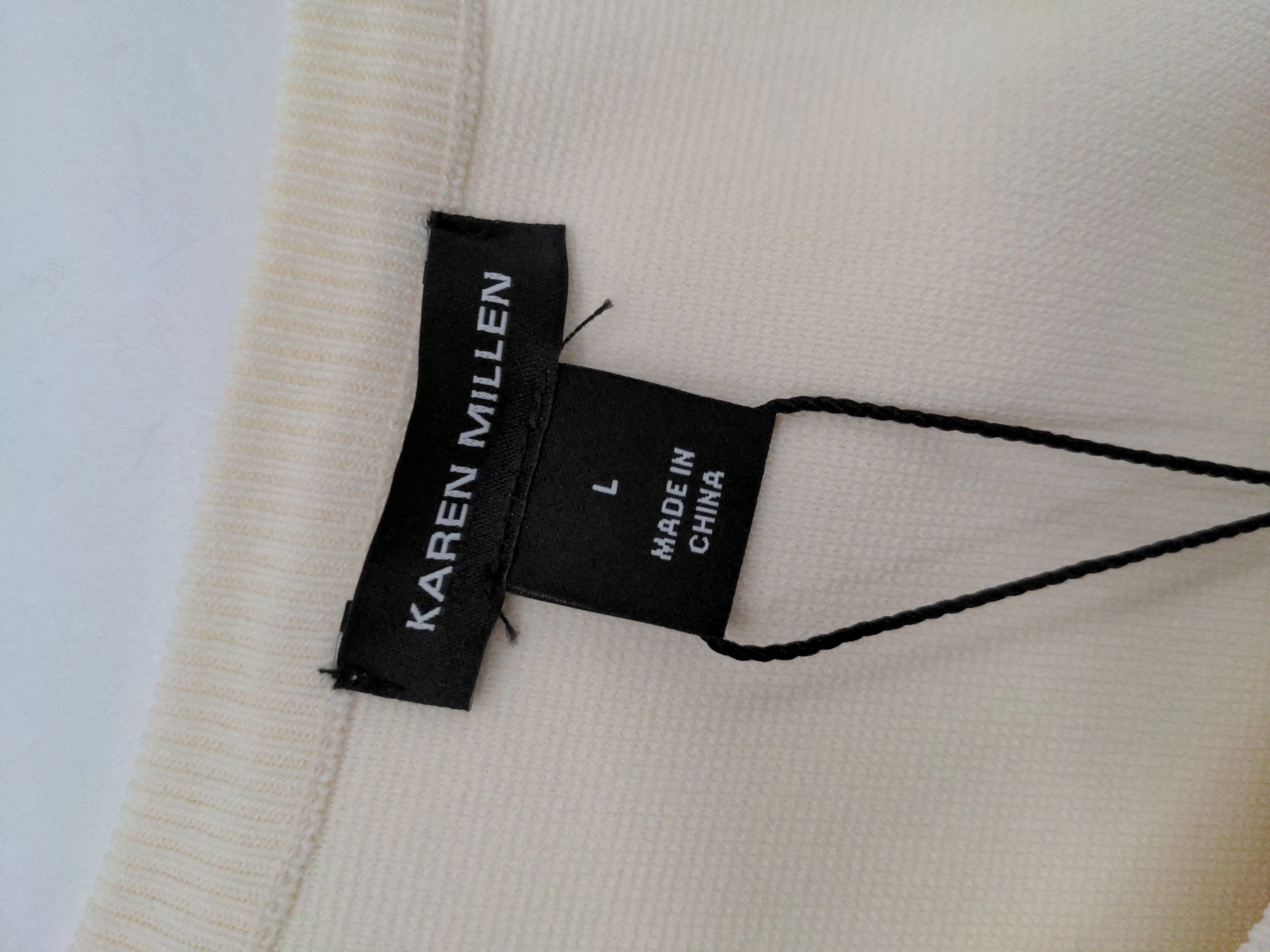 Karen Millen Women's Top L Cream Viscose with Polyamide, Elastane Basic - Image 6