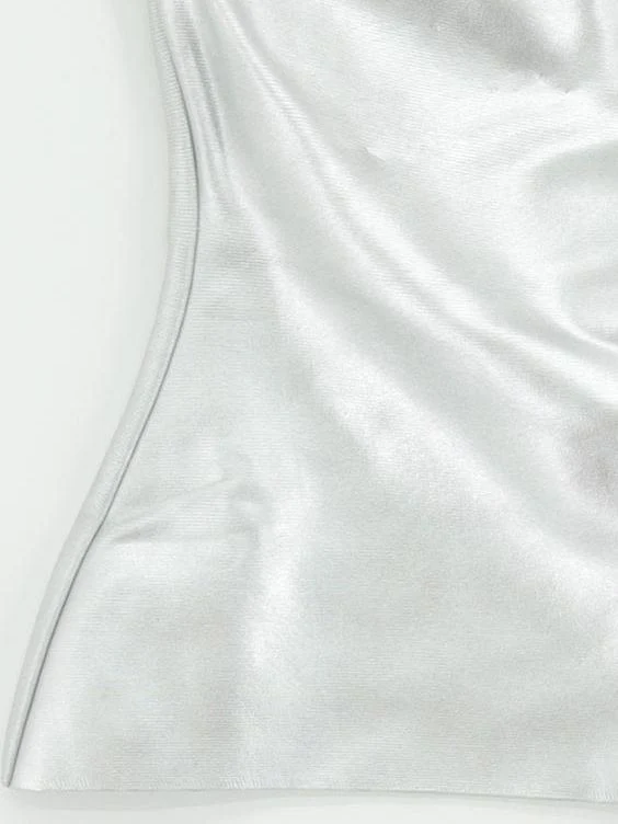 Karen Millen Women's Top M Silver Polyester with Elastane, Spandex, Other Basic - Image 4