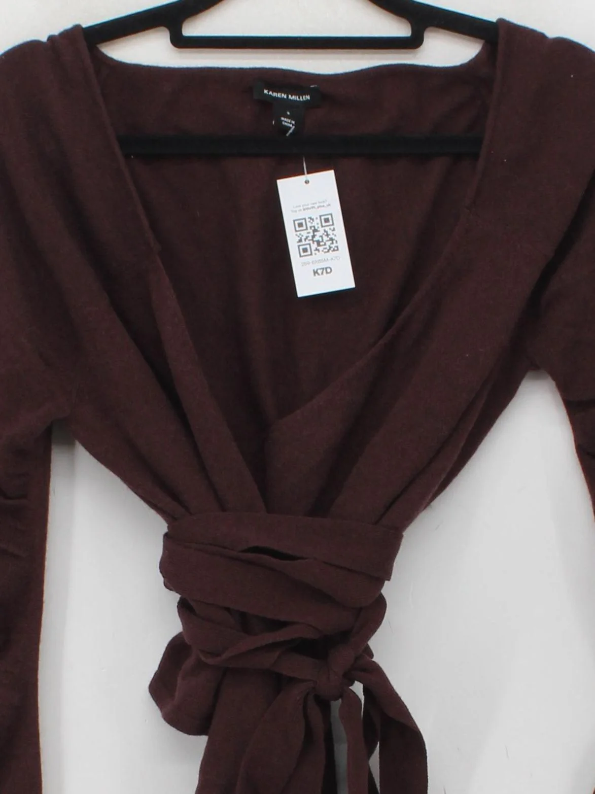 Karen Millen Women's Top S Brown Viscose with Polyamide, Wool, Other Basic - Image 3