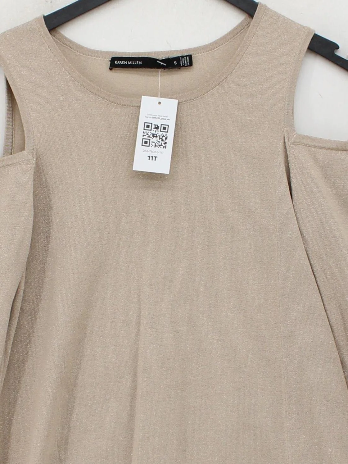 Karen Millen Women's Top S Cream Polyester with Viscose Basic - Image 3
