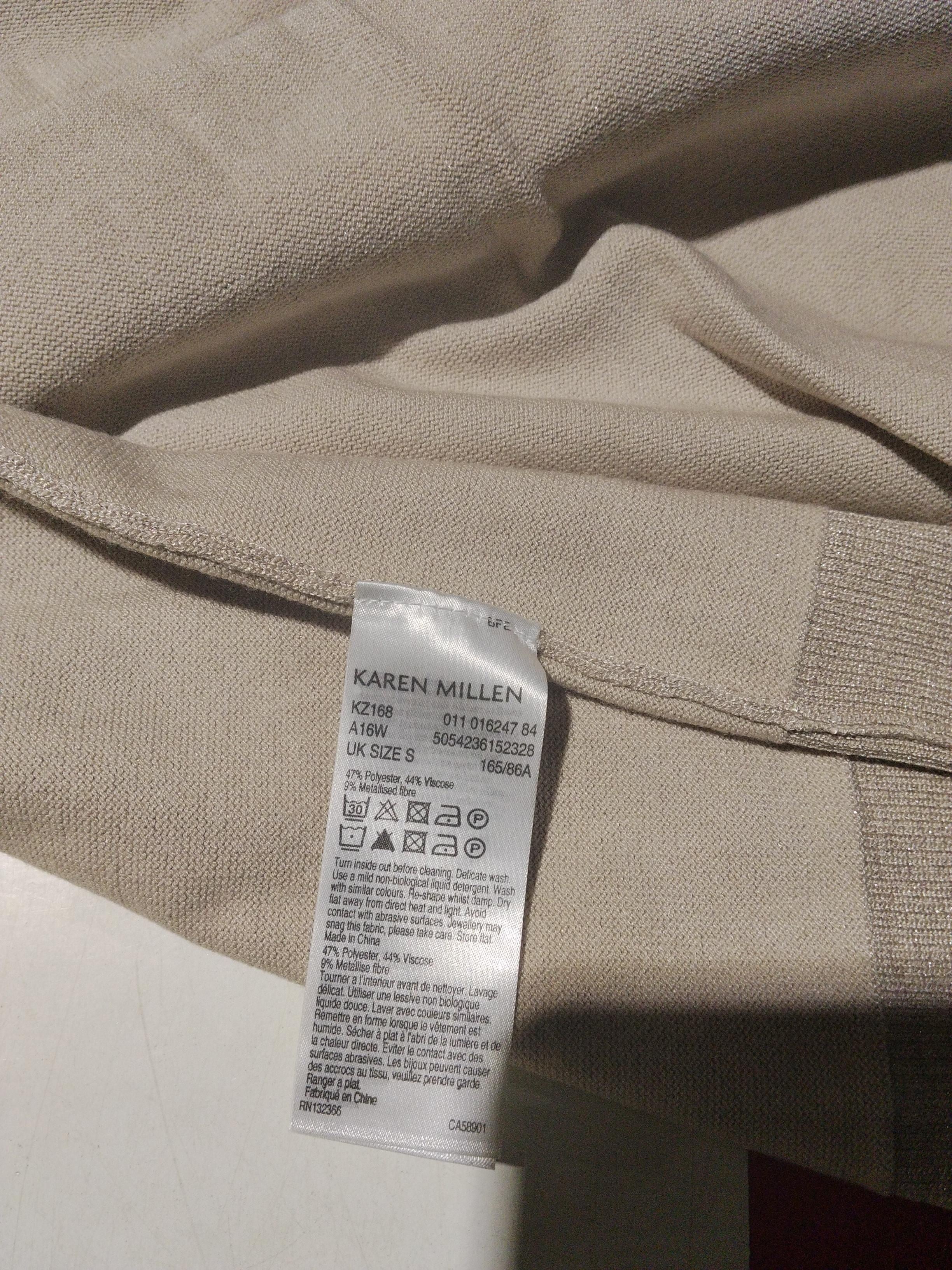Karen Millen Women's Top S Cream Polyester with Viscose Basic - Image 6