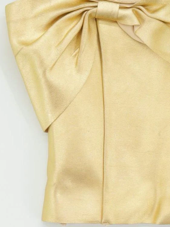 Karen Millen Women's Top S Gold Polyester with Elastane Basic - Image 4
