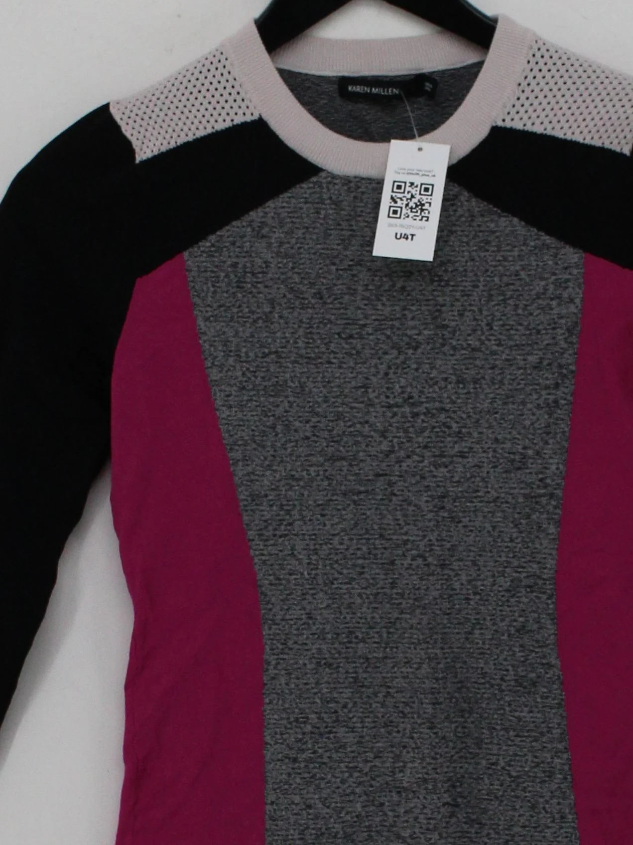 Karen Millen Women's Top S Multi 100% Other Long Sleeve Round Neck Basic - Image 3