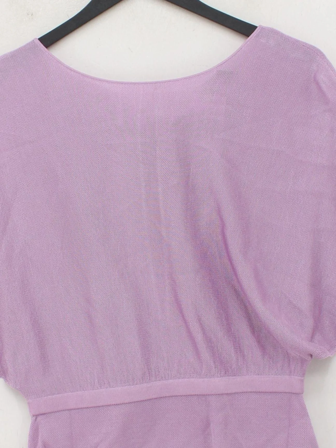 Karen Millen Women's Top S Purple 100% Viscose Short Sleeve V-Neck Basic - Image 3