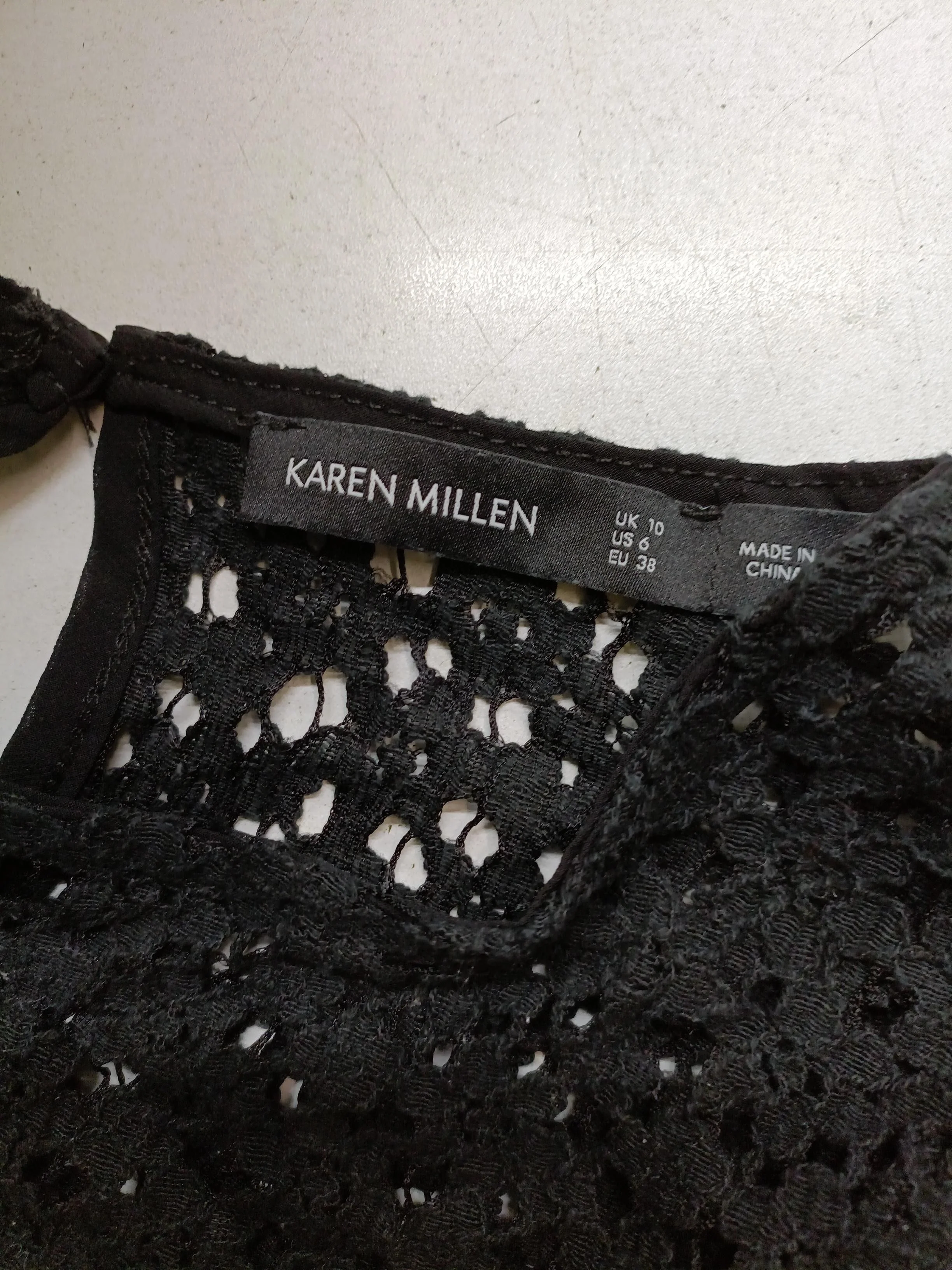 Karen Millen Women's Top UK 10 Black Cotton with Polyamide Basic - Image 5