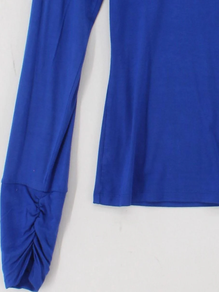 Karen Millen Women's Top UK 10 Blue Viscose with Elastane Basic - Image 4