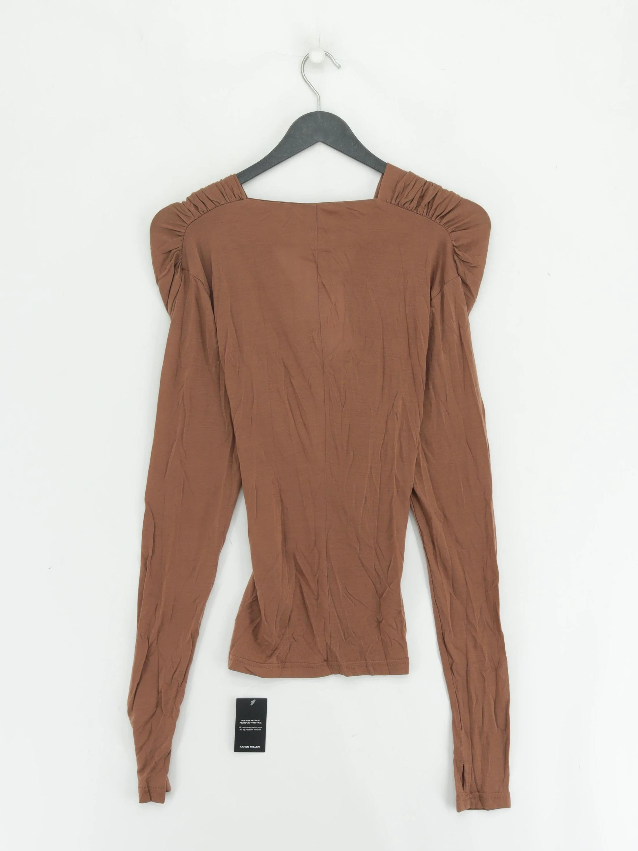 Karen Millen Women's Top UK 10 Brown 100% Lyocell Modal Basic New with tags - Image 2