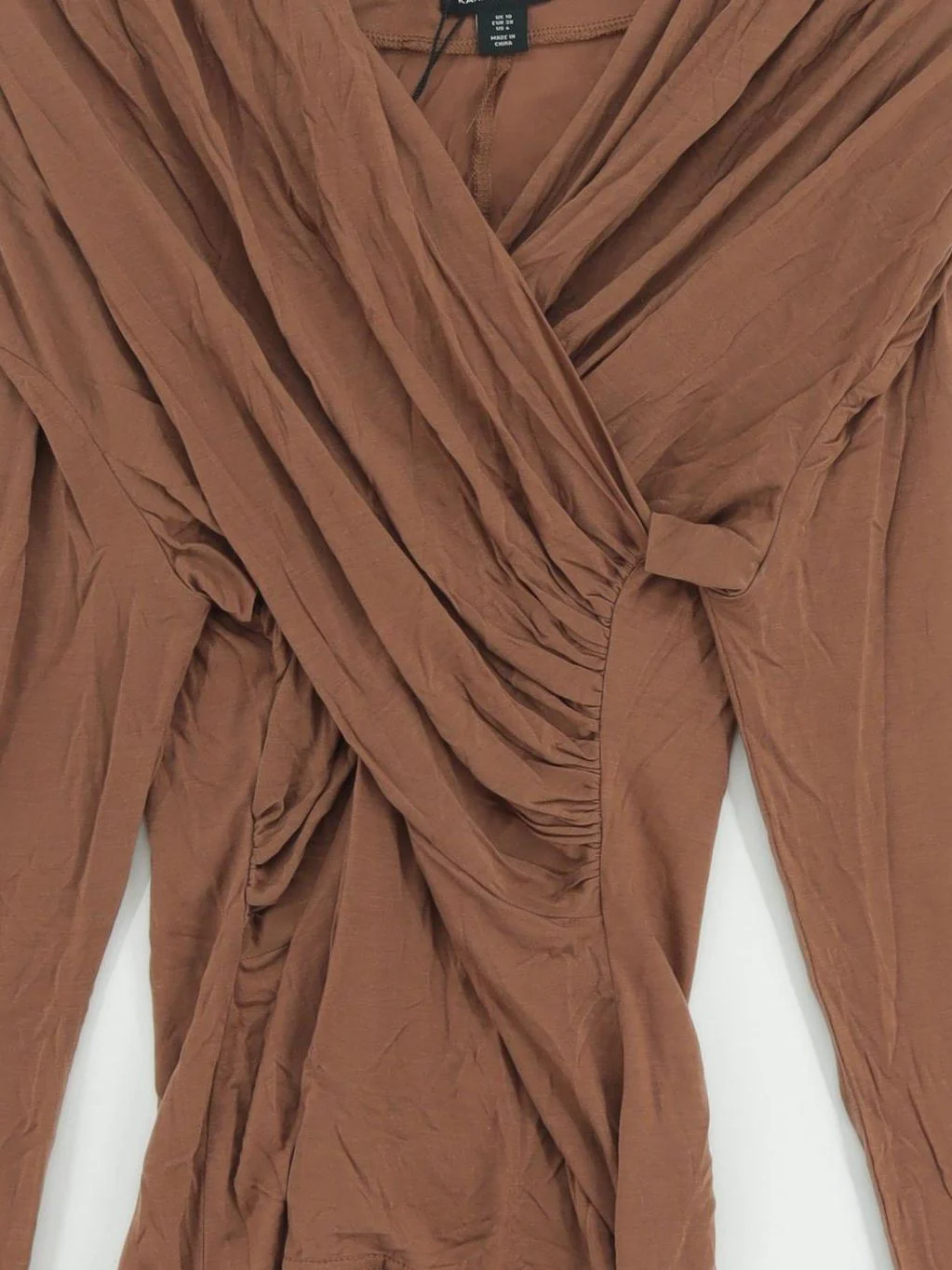 Karen Millen Women's Top UK 10 Brown 100% Lyocell Modal Basic New with tags - Image 3