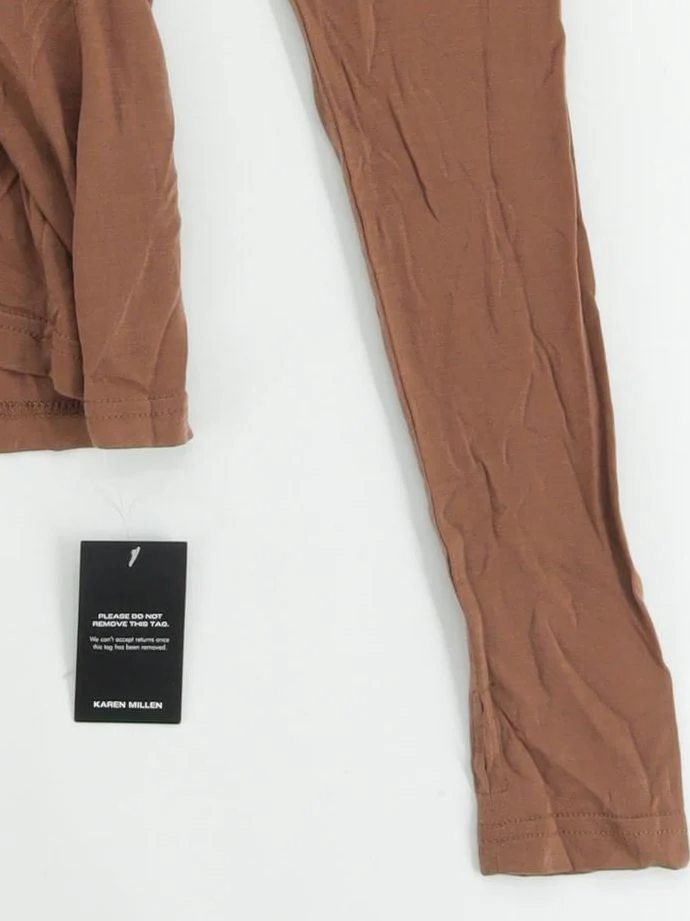 Karen Millen Women's Top UK 10 Brown 100% Lyocell Modal Basic New with tags - Image 4