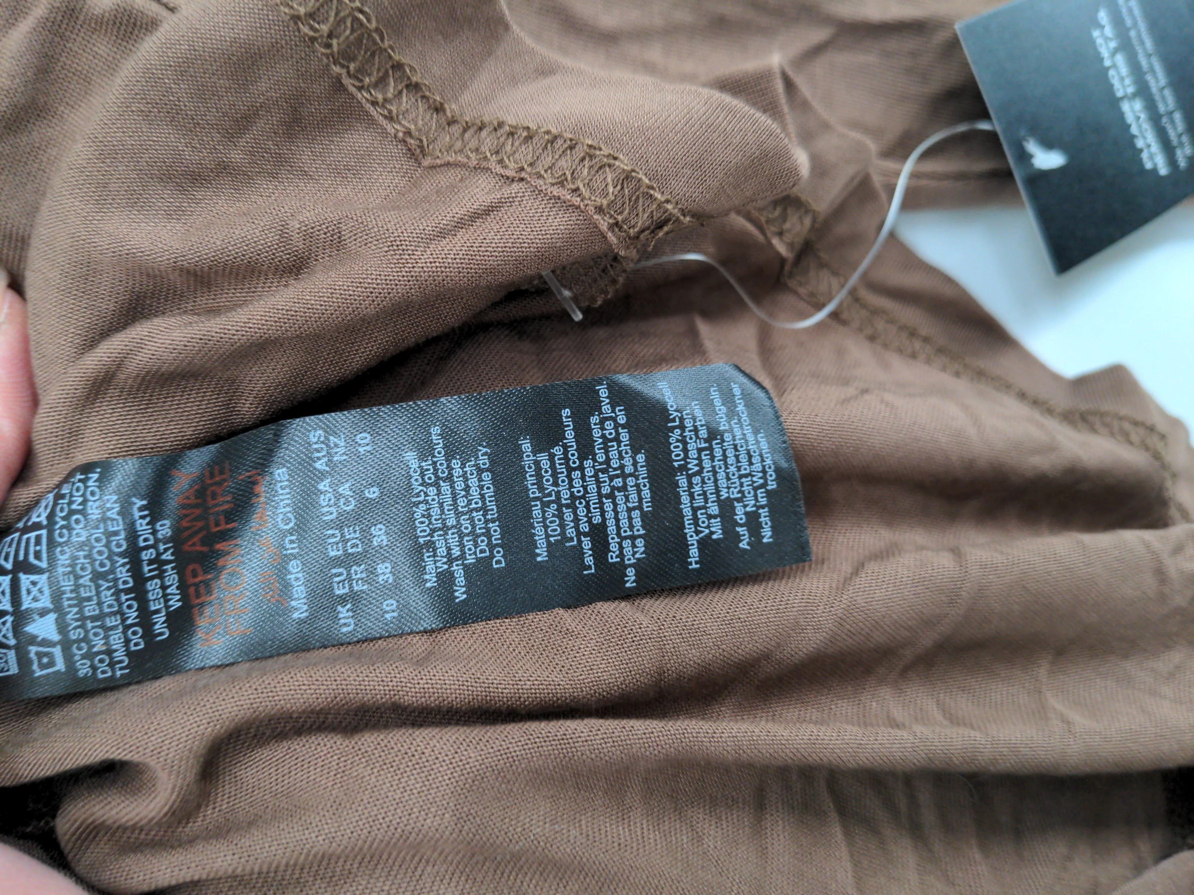 Karen Millen Women's Top UK 10 Brown 100% Lyocell Modal Basic New with tags - Image 6