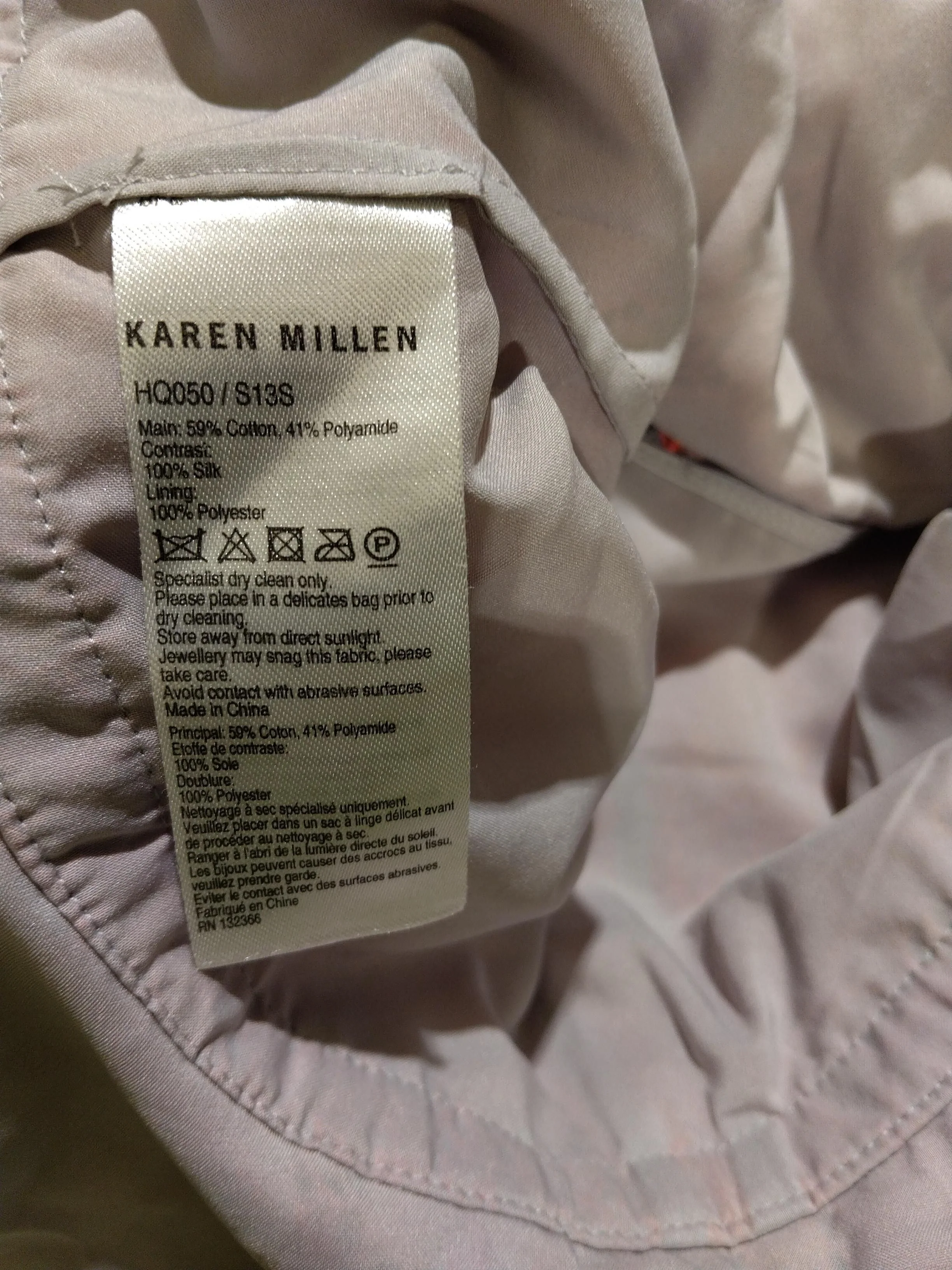 Karen Millen Women's Top UK 10 Pink Cotton with Polyamide Basic - Image 6