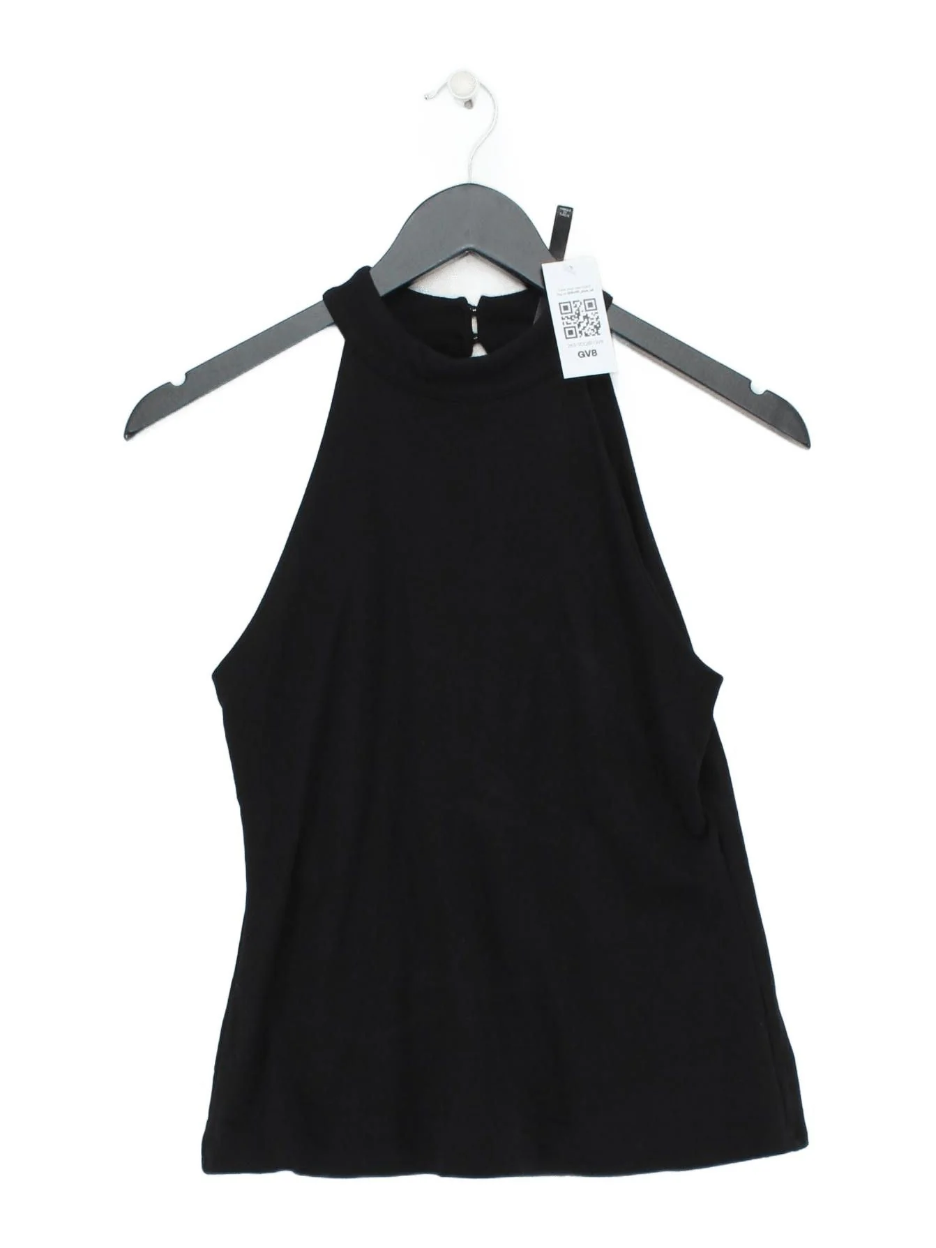 Karen Millen Women's Top UK 12 Black Viscose with Polyamide Basic
