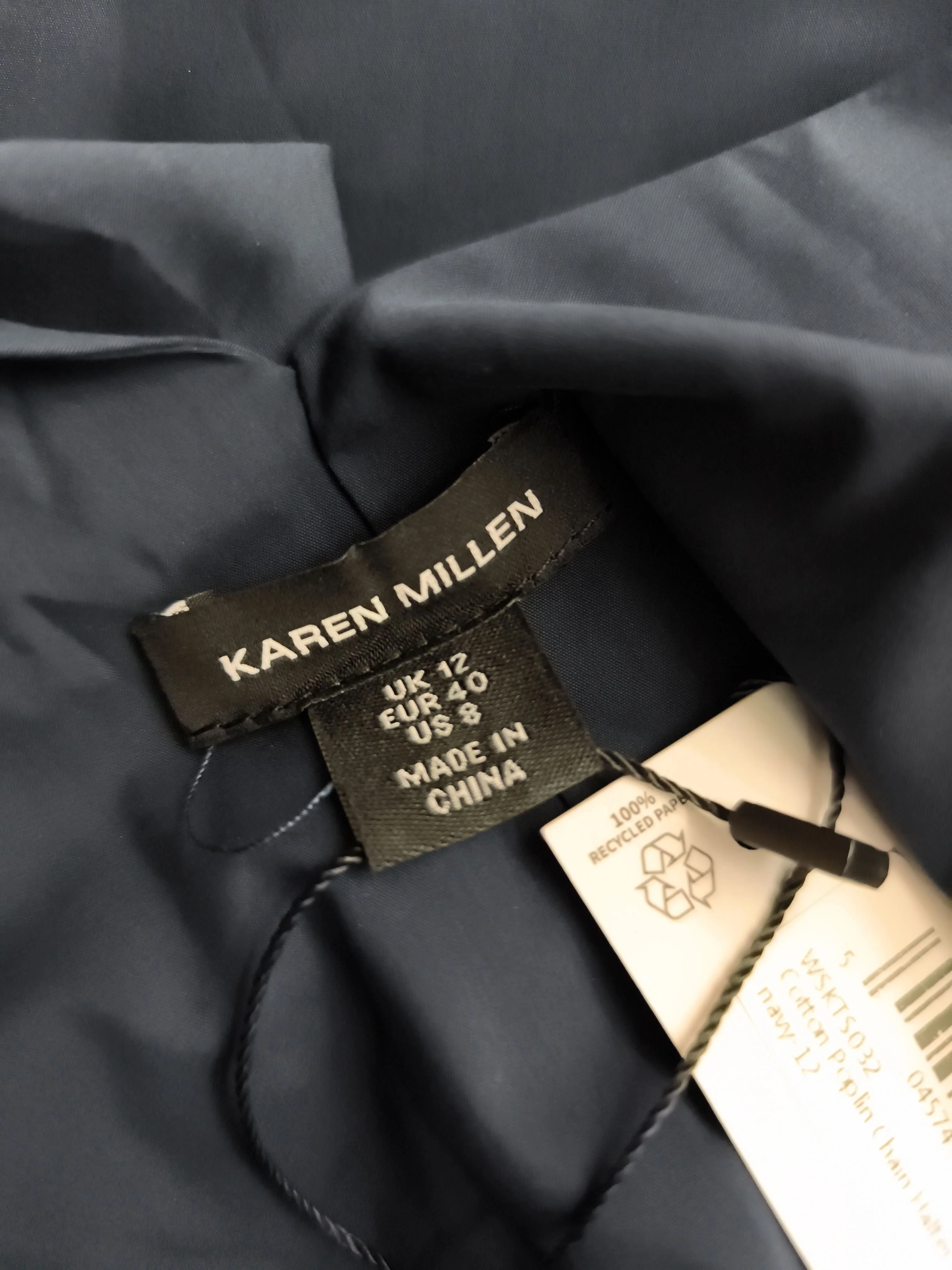 Karen Millen Women's Top UK 12 Blue Cotton with Polyester Basic - Image 6