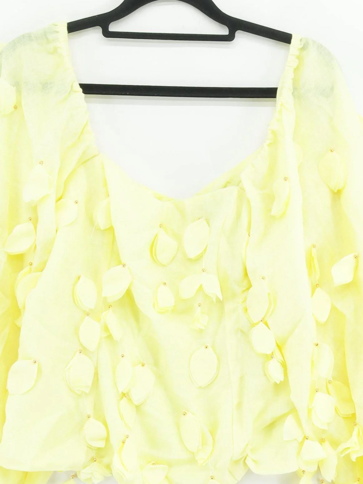 Karen Millen Women's Top UK 12 Yellow 100% Polyester Cropped New with tags - Image 3