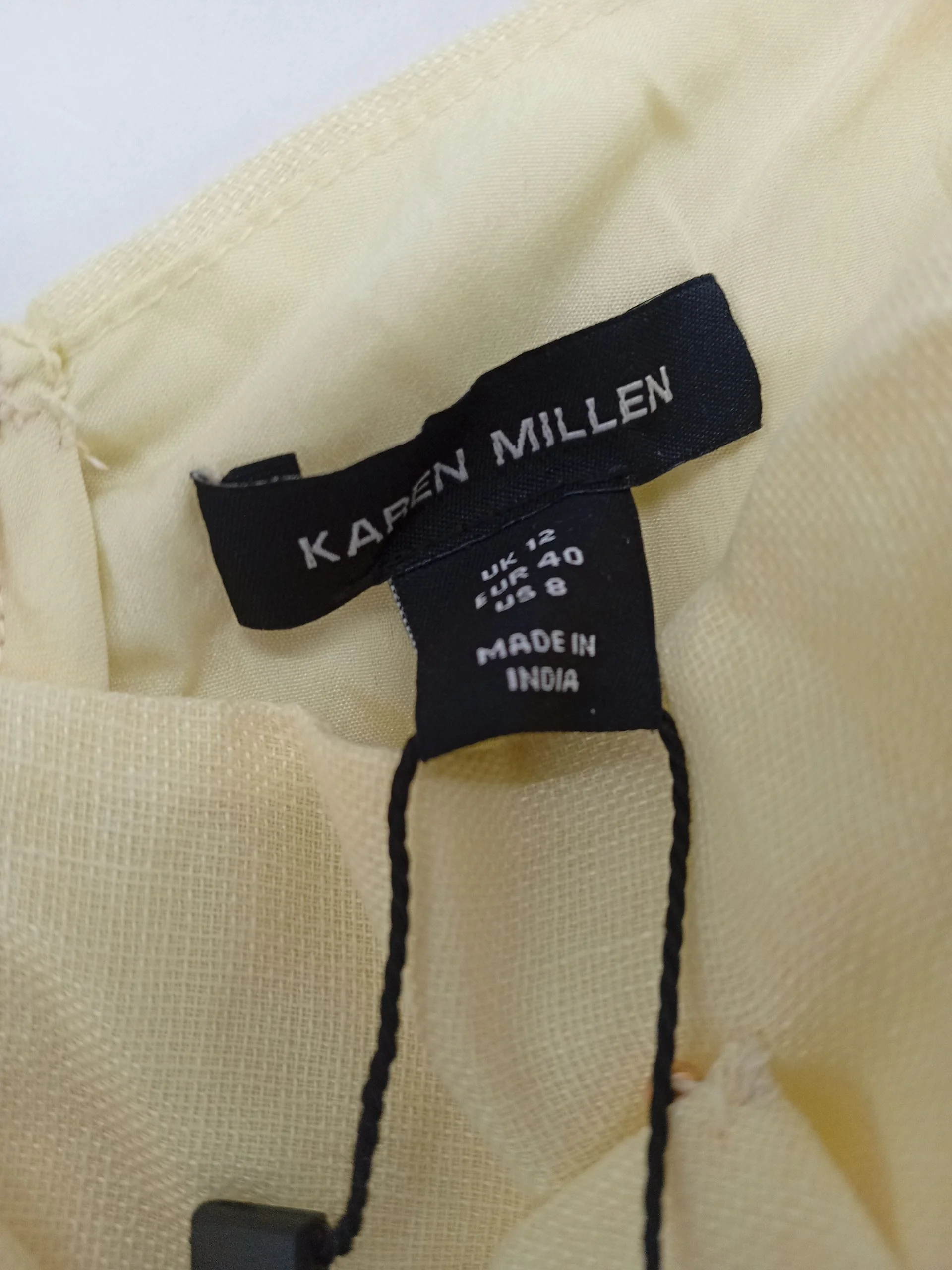 Karen Millen Women's Top UK 12 Yellow 100% Polyester Cropped New with tags - Image 5