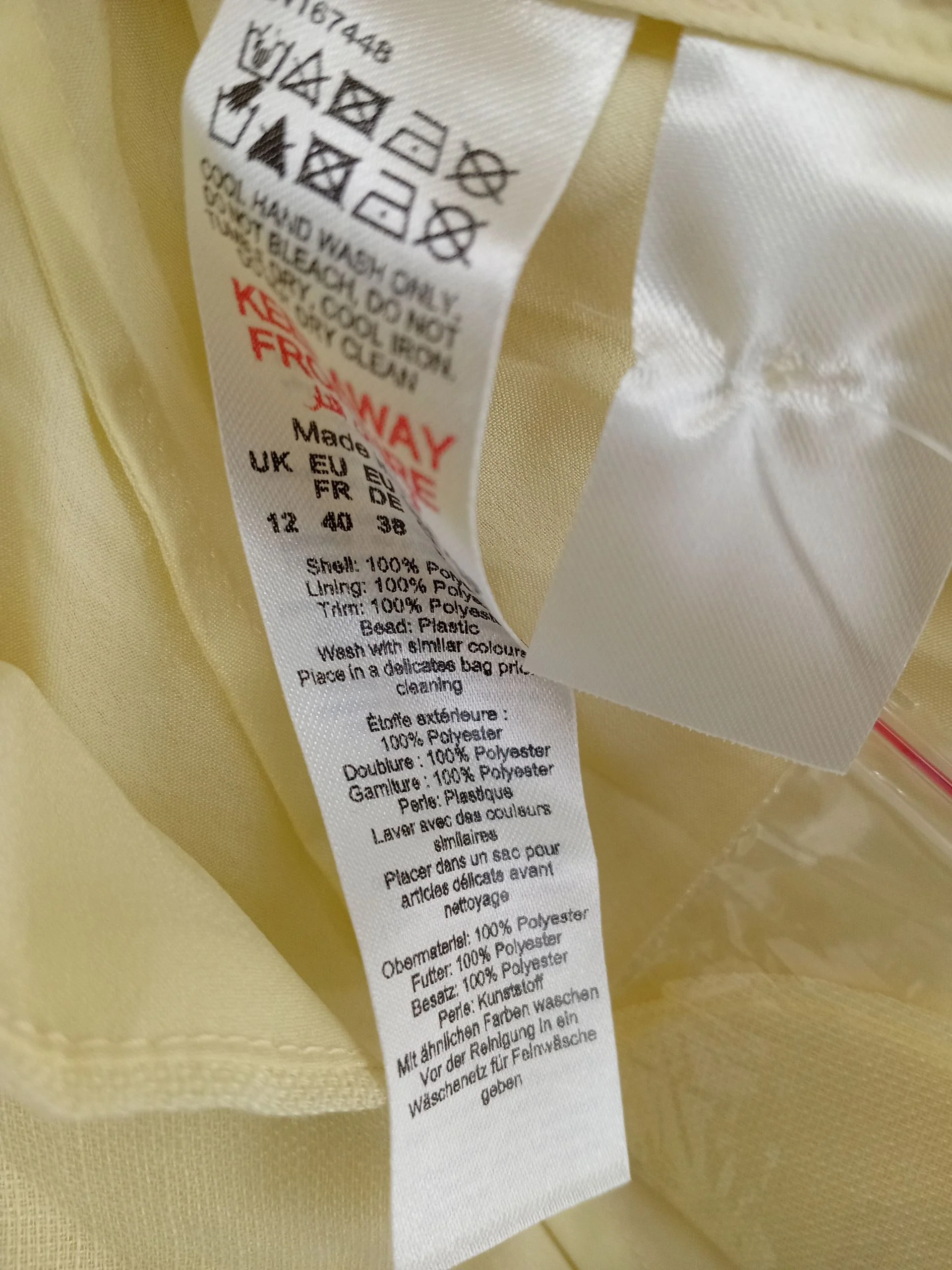 Karen Millen Women's Top UK 12 Yellow 100% Polyester Cropped New with tags - Image 6