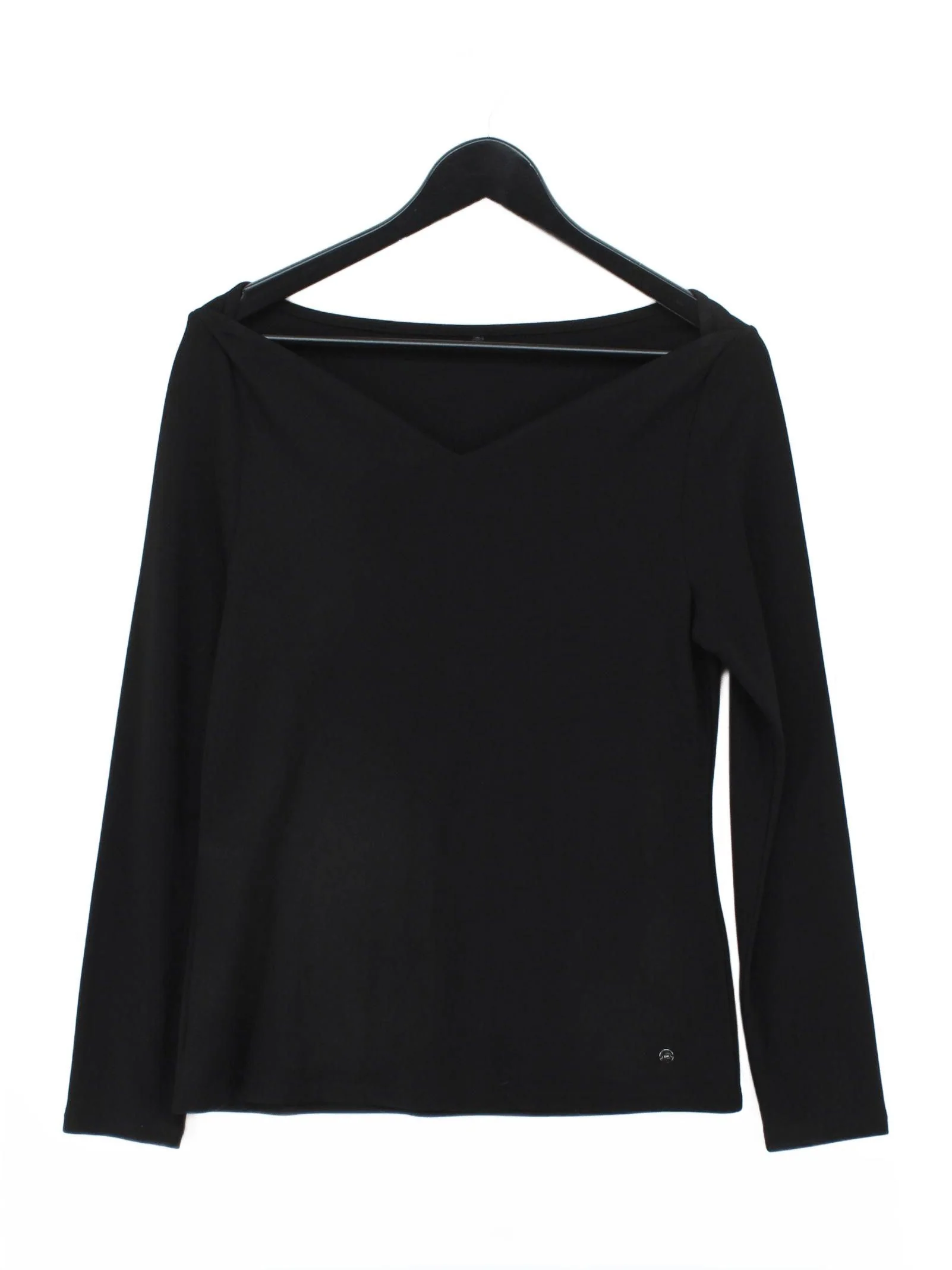 Karen Millen Women's Top UK 14 Black Viscose with Polyamide, Elastane Basic