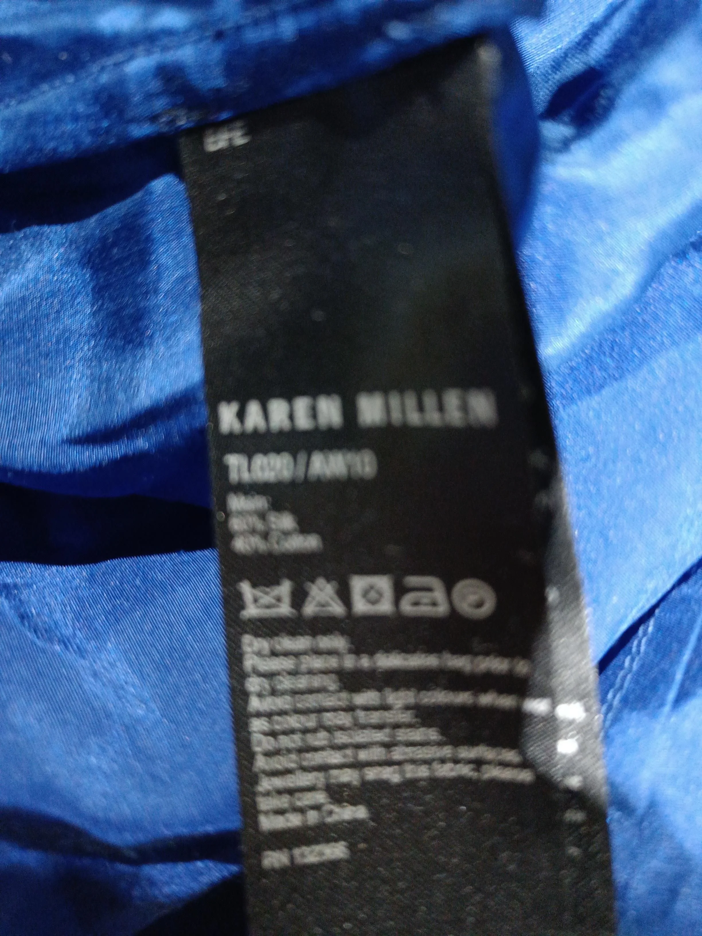 Karen Millen Women's Top UK 14 Blue Viscose with Cotton Basic - Image 6