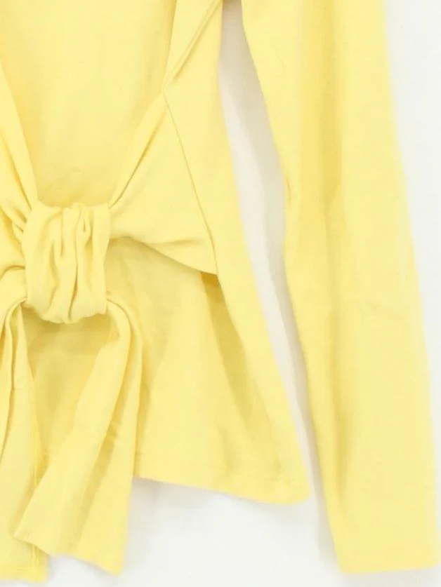 Karen Millen Women's Top UK 14 Yellow Viscose with Polyamide, Elastane Basic - Image 4