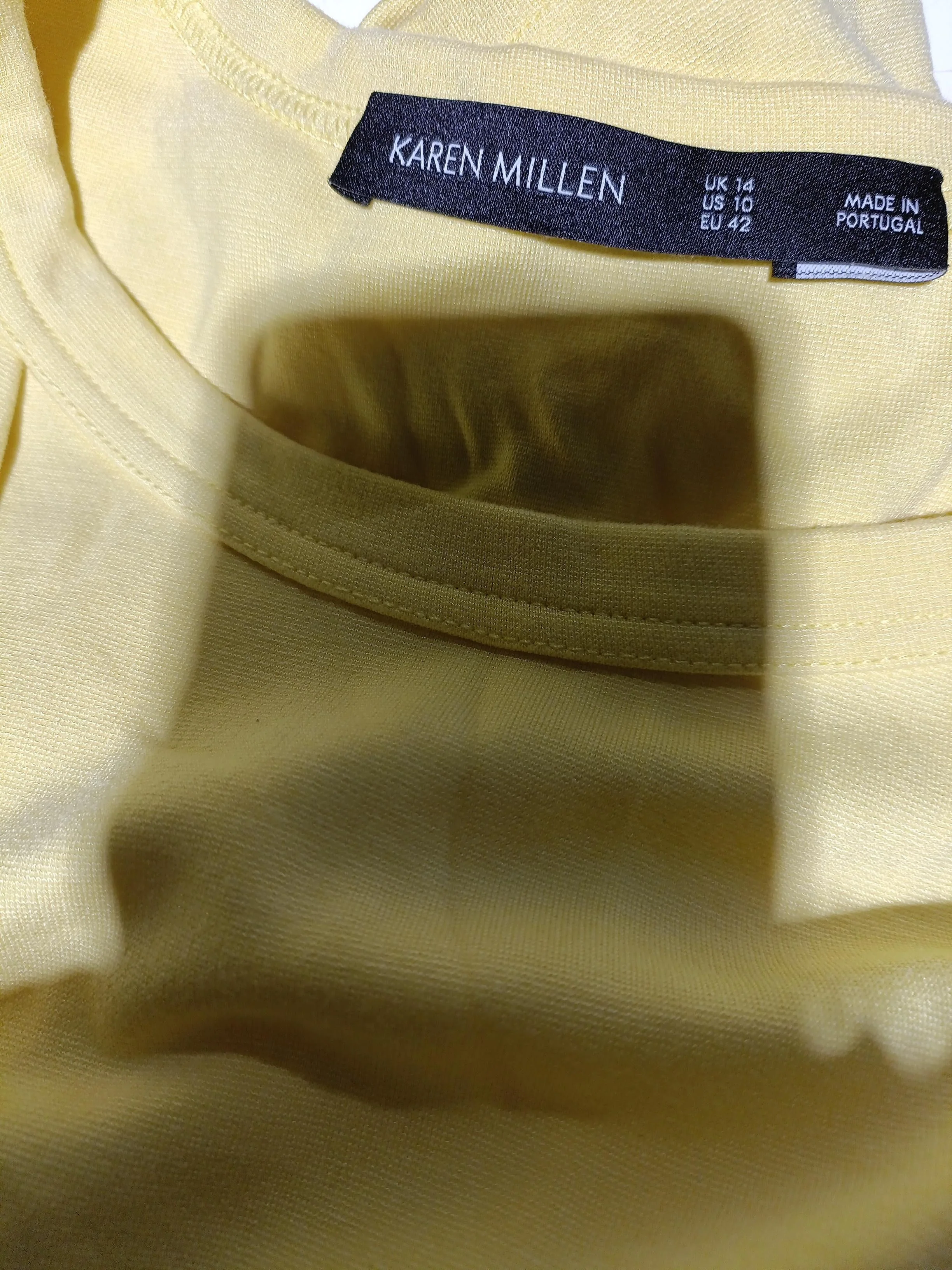 Karen Millen Women's Top UK 14 Yellow Viscose with Polyamide, Elastane Basic - Image 5