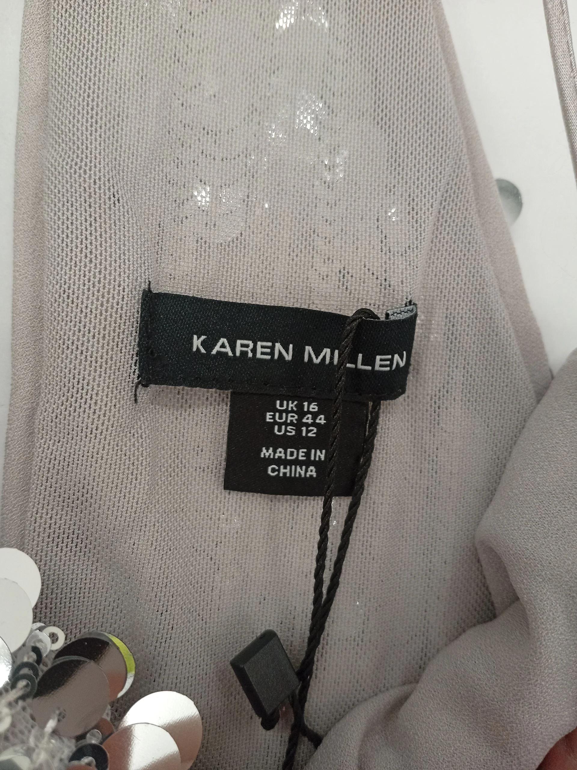 Karen Millen Women's Top UK 16 Silver 100% Polyester Basic - Image 6