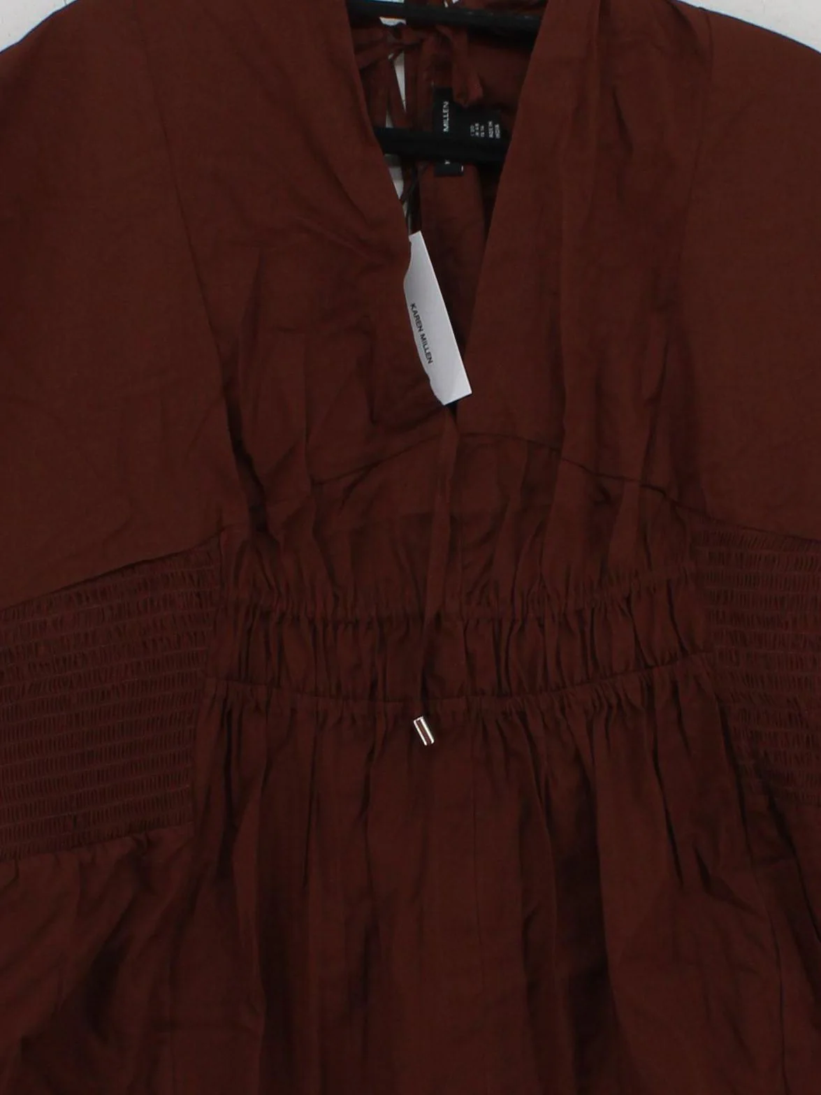 Karen Millen Women's Top UK 20 Brown 100% Cotton Basic New with tags - Image 3