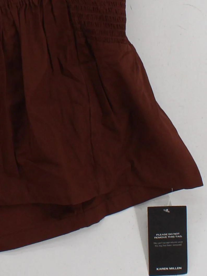 Karen Millen Women's Top UK 20 Brown 100% Cotton Basic New with tags - Image 4