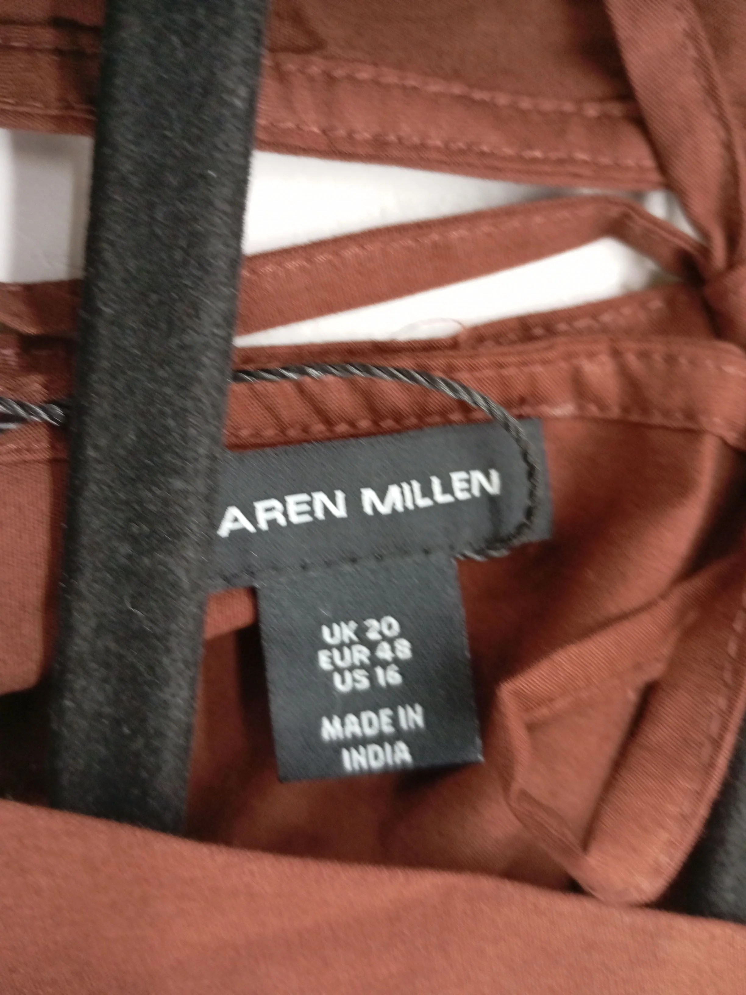 Karen Millen Women's Top UK 20 Brown 100% Cotton Basic New with tags - Image 5
