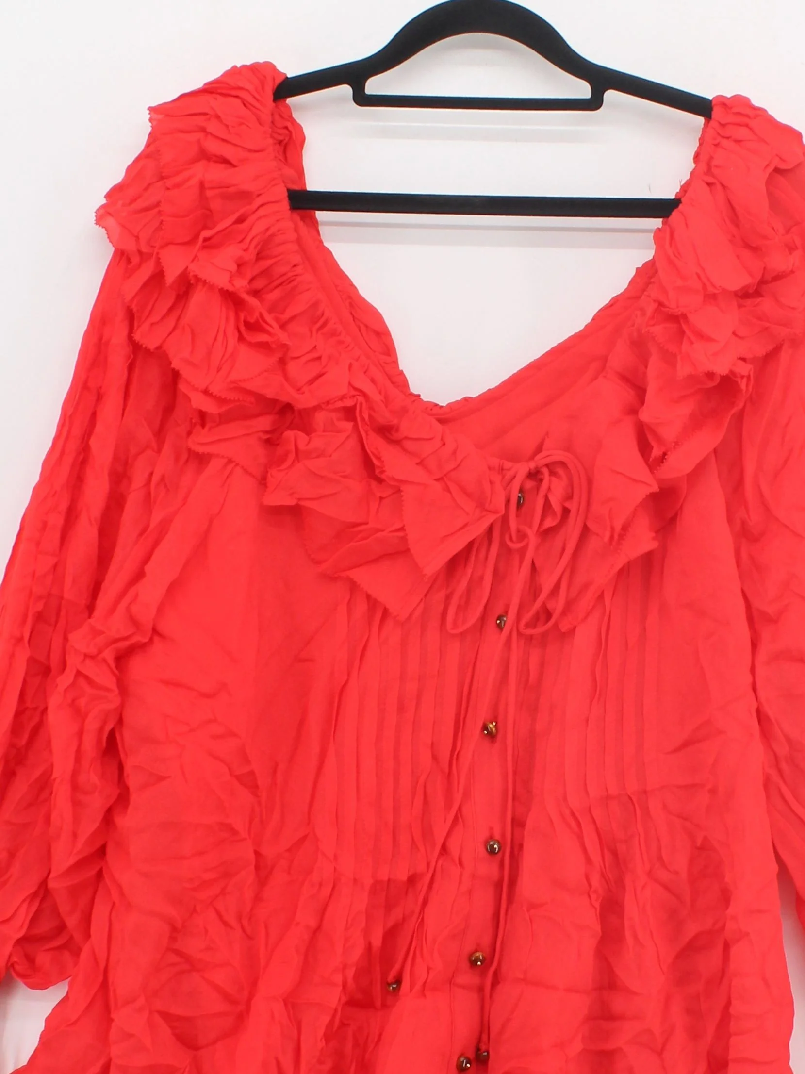 Karen Millen Women's Top UK 22 Red Viscose with Polyester Basic - Image 3
