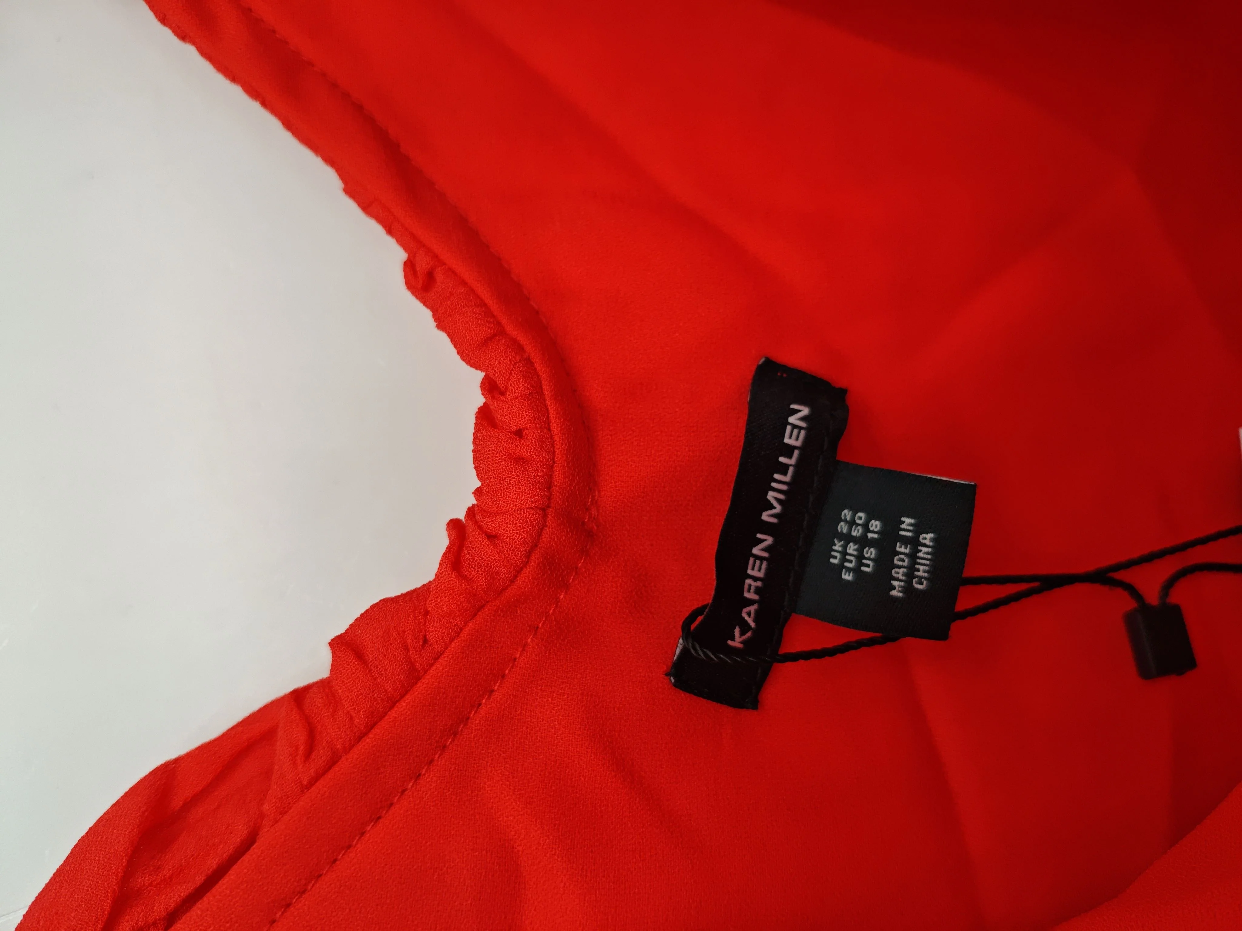 Karen Millen Women's Top UK 22 Red Viscose with Polyester Basic - Image 6