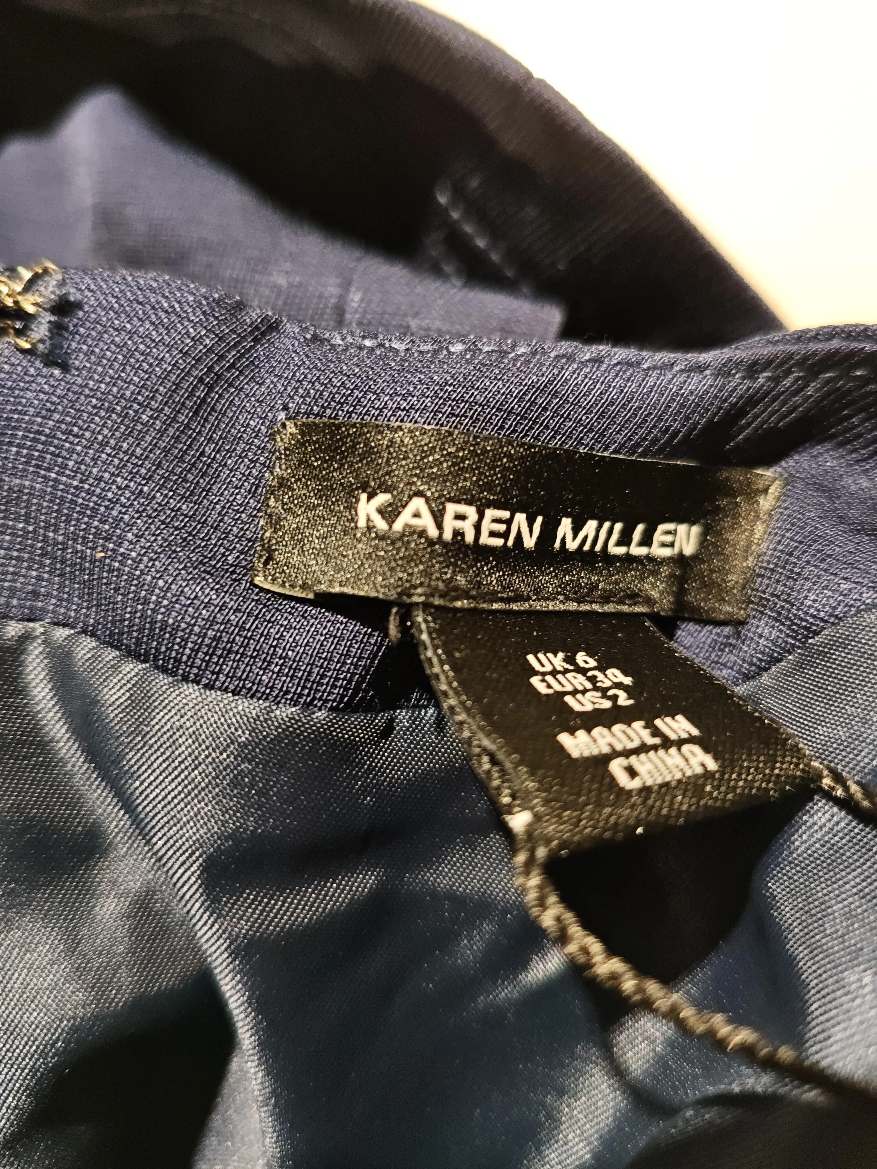 Karen Millen Women's Top UK 6 Blue 100% Other Sleeveless Round Neck Basic - Image 5