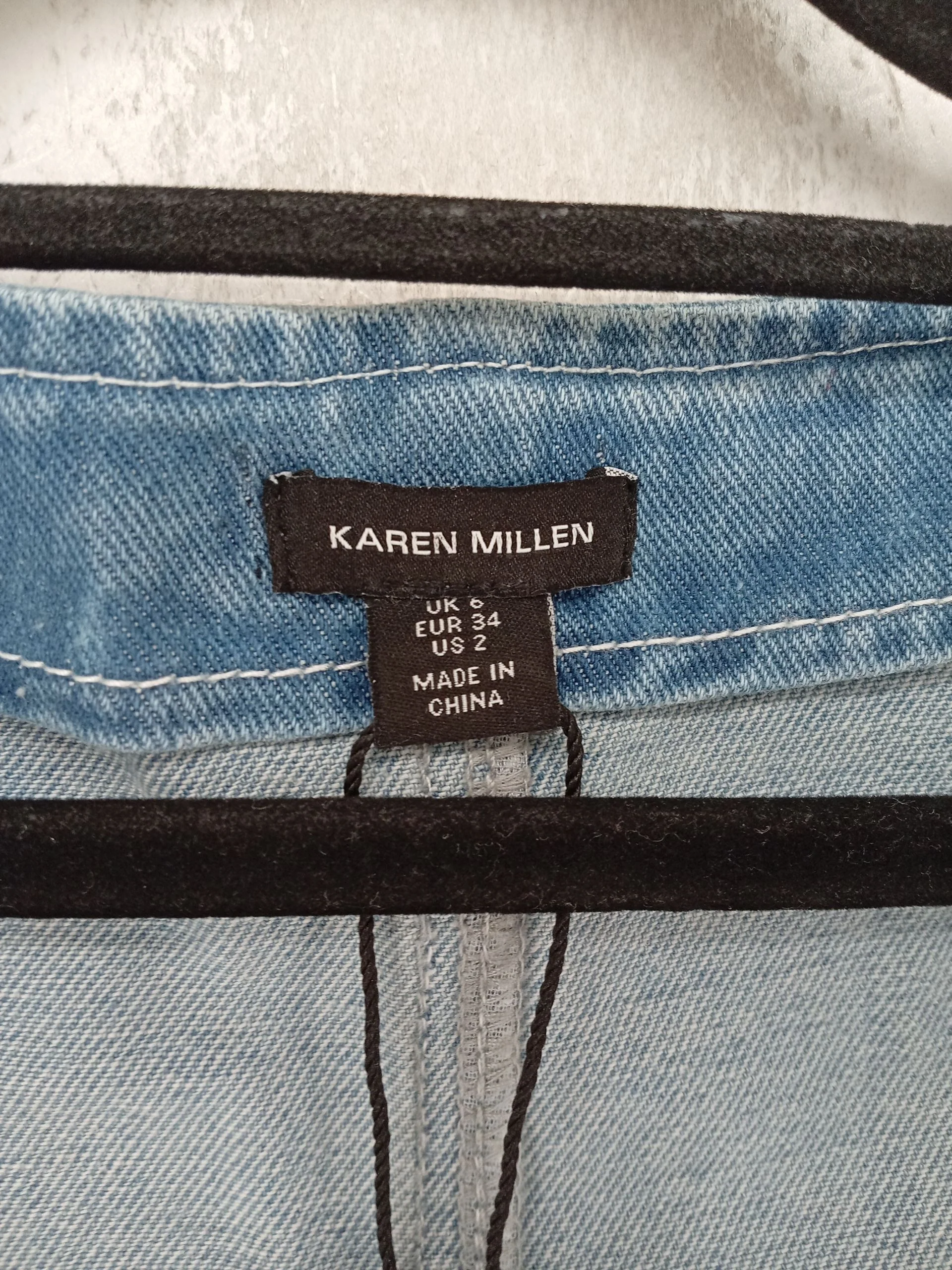 Karen Millen Women's Top UK 6 Blue Cotton with Viscose, Polyester Basic - Image 6