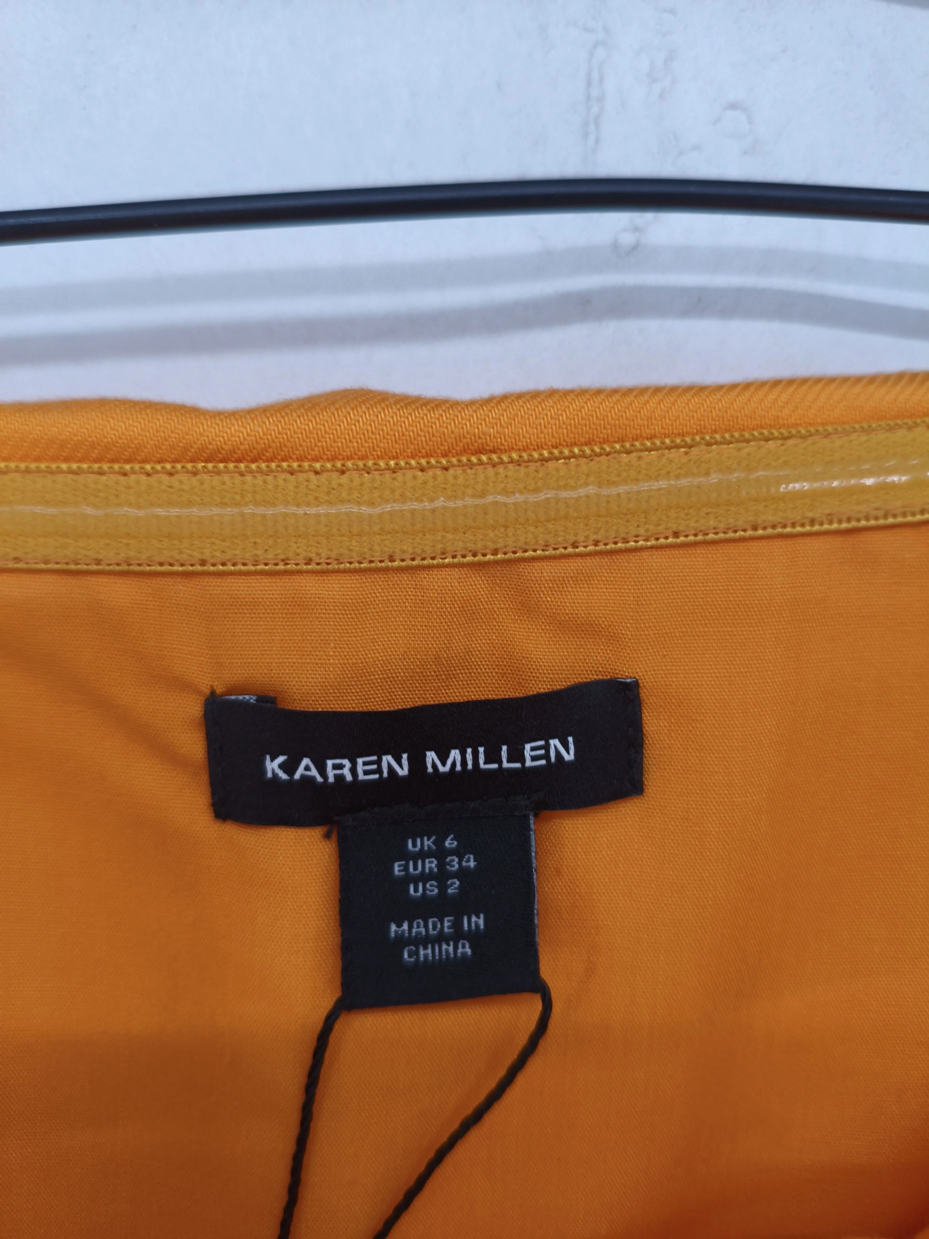 Karen Millen Women's Top UK 6 Orange 100% Other Sleeveless Crew Neck Basic - Image 9