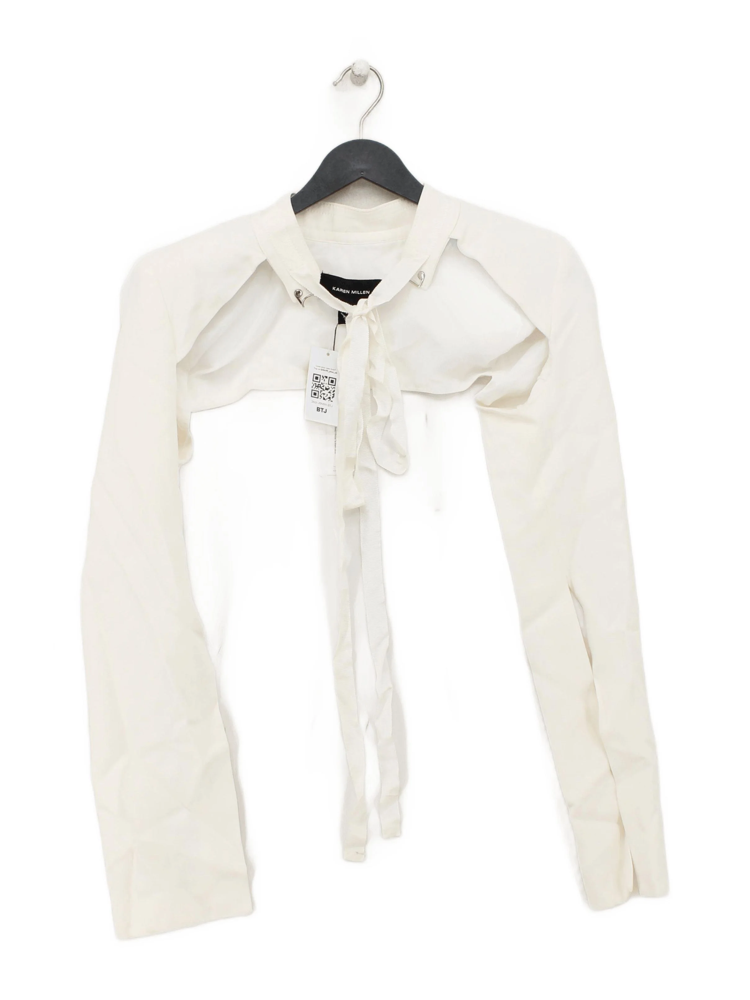 Karen Millen Women's Top UK 8 Cream Viscose with Elastane Basic