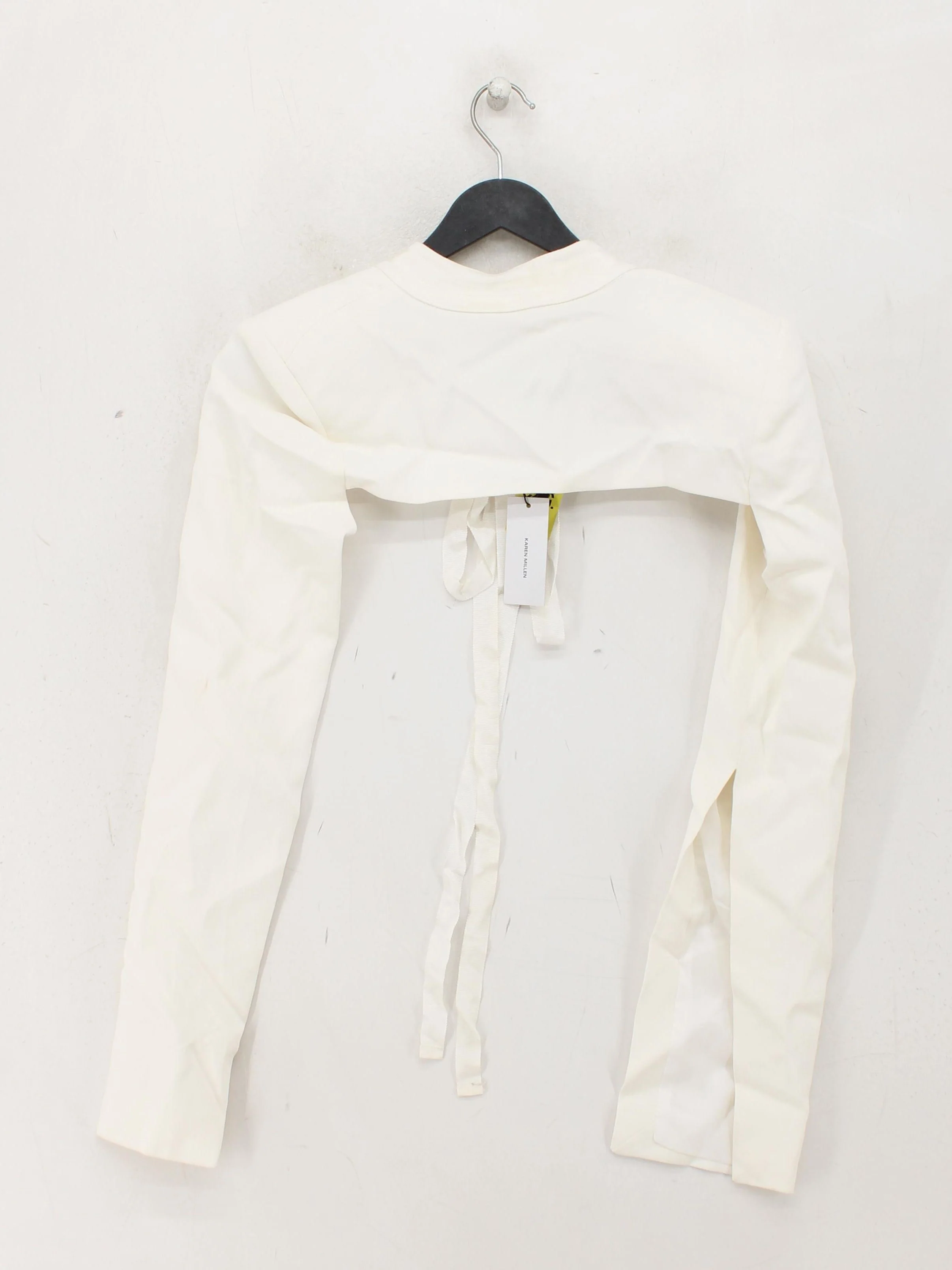 Karen Millen Women's Top UK 8 Cream Viscose with Elastane Basic - Image 2