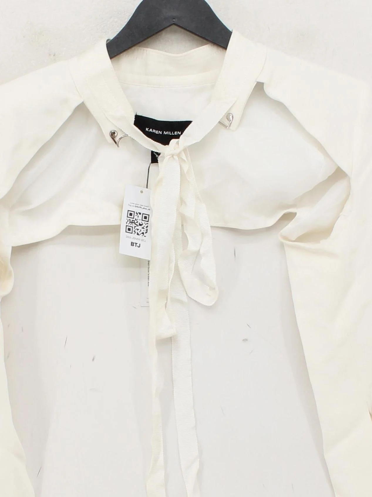 Karen Millen Women's Top UK 8 Cream Viscose with Elastane Basic - Image 3