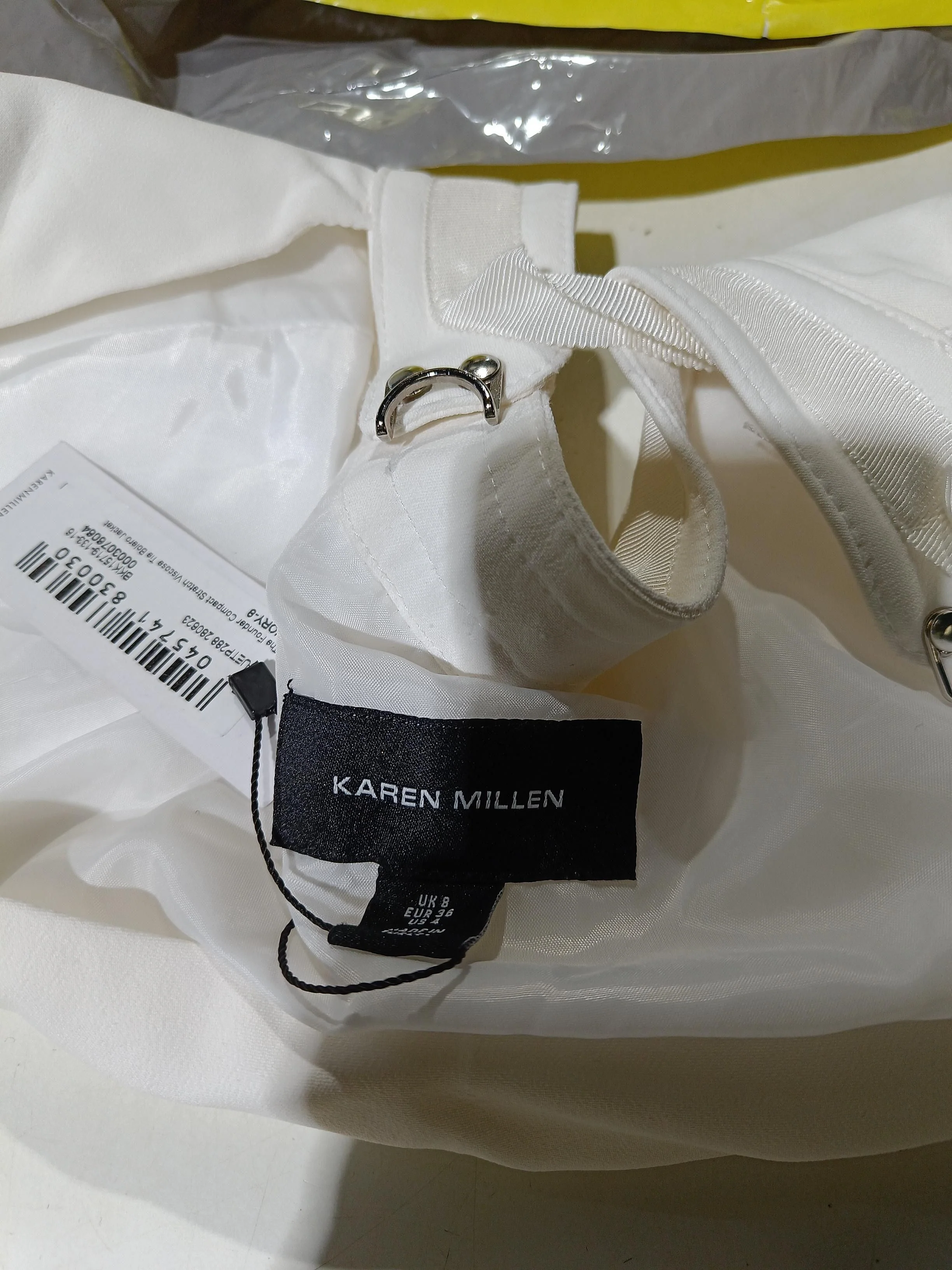 Karen Millen Women's Top UK 8 Cream Viscose with Elastane Basic - Image 5