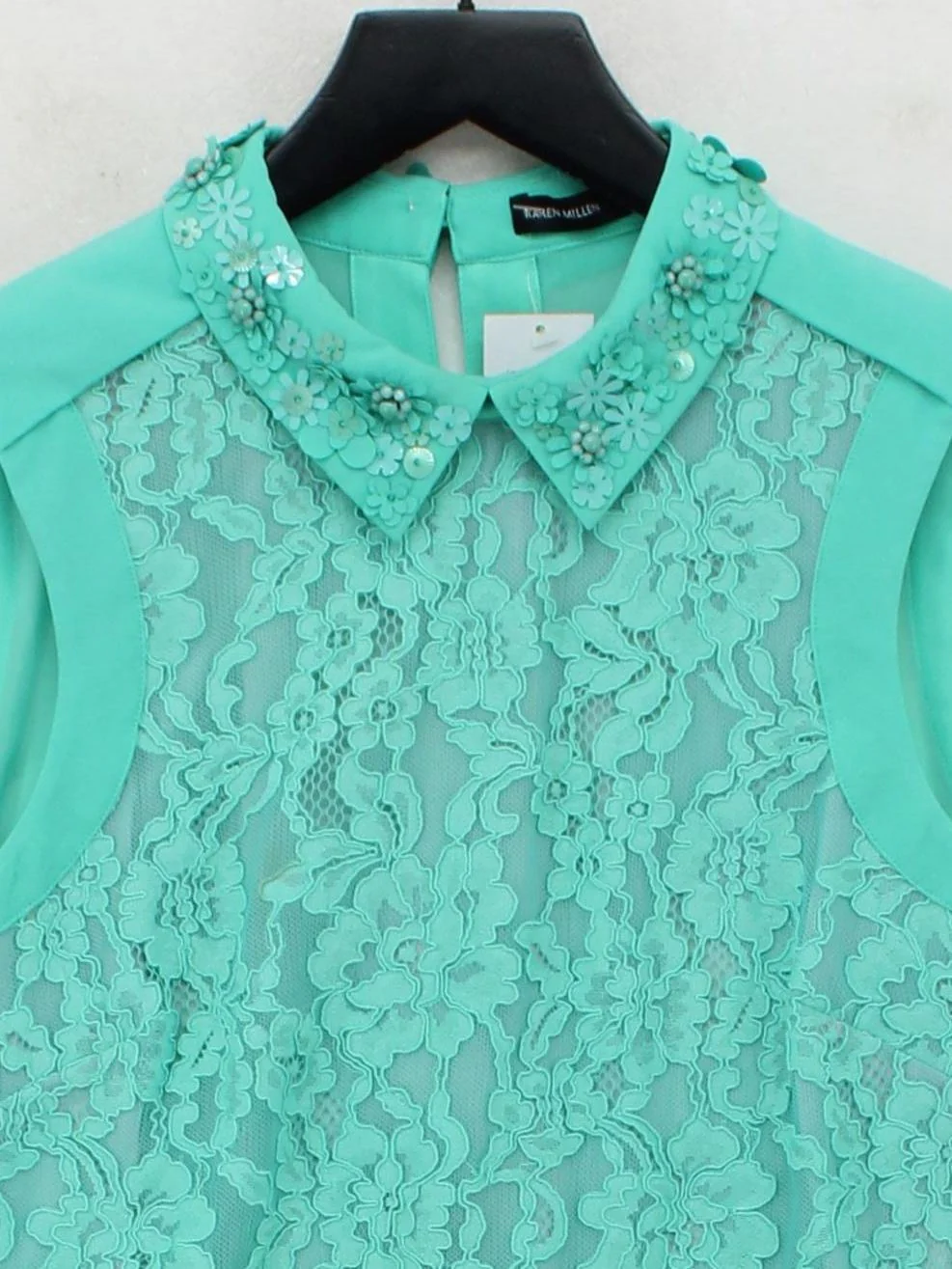 Karen Millen Women's Top UK 8 Green Polyester - Image 3