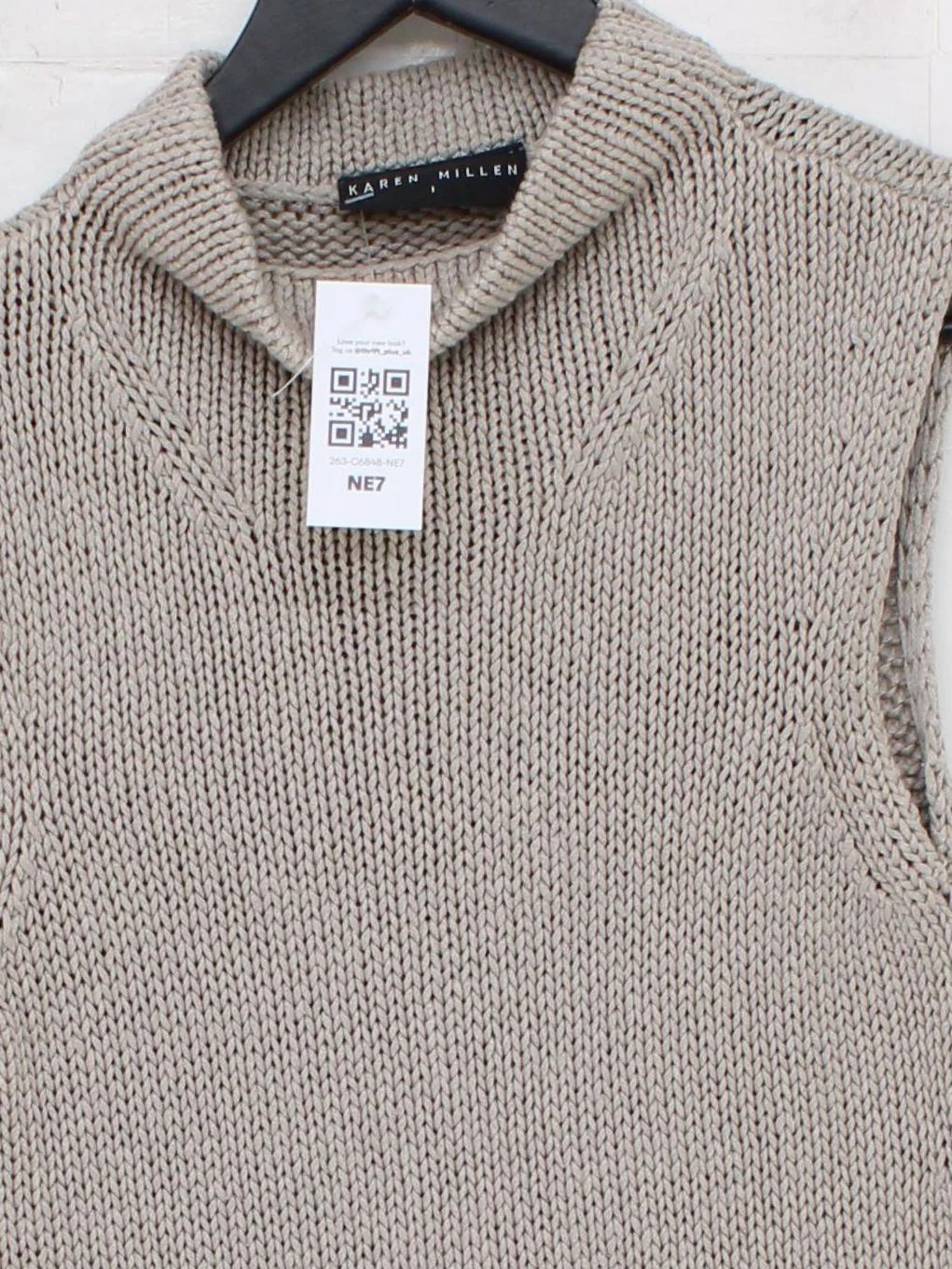 Karen Millen Women's Top UK 8 Grey 100% Other Sleeveless High Neck Basic - Image 3