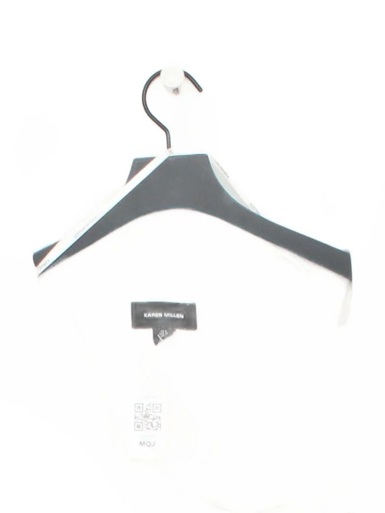 Karen Millen Women's Top UK 8 White 100% Other Sleeveless V-Neck Basic