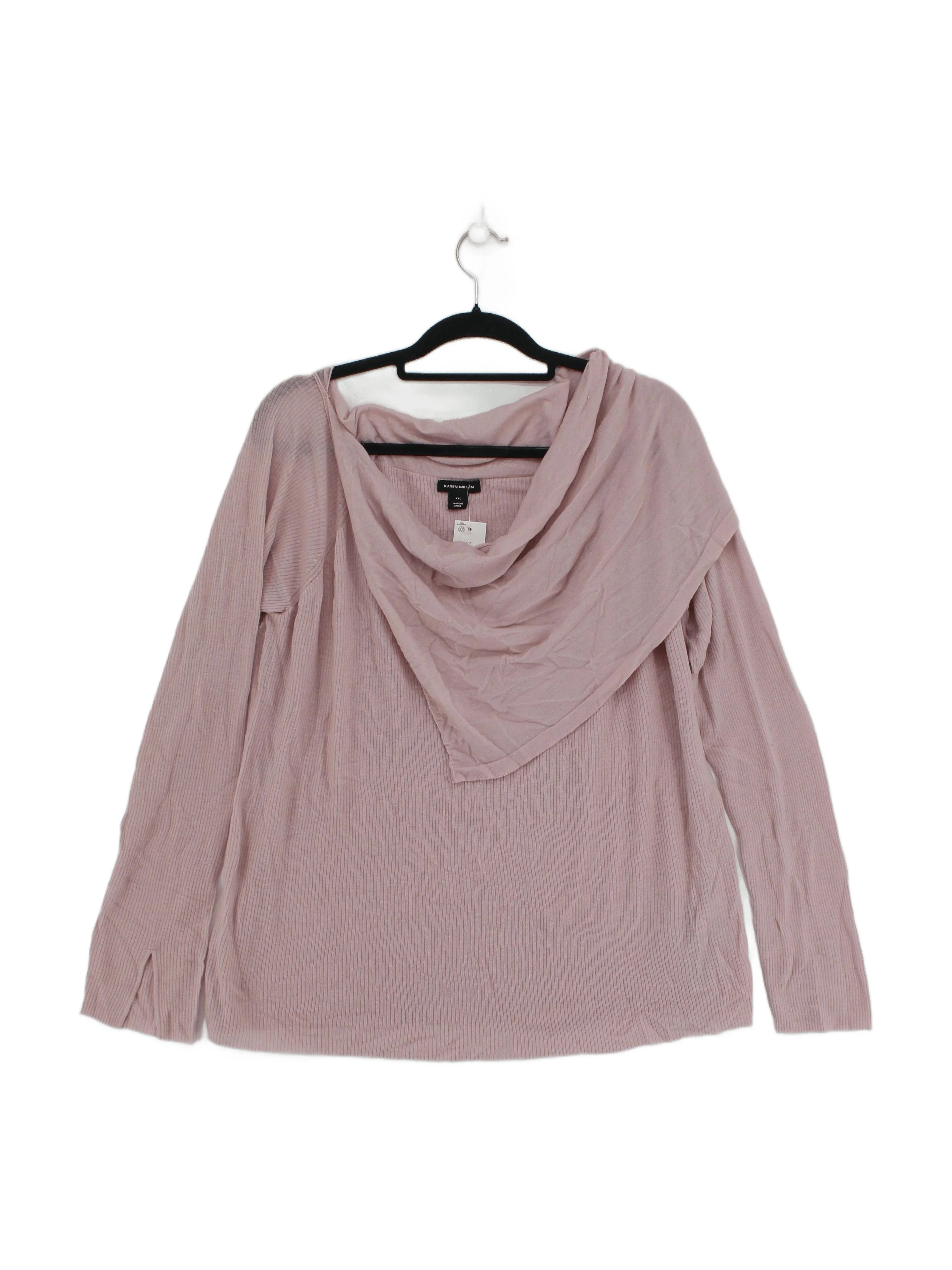 Karen Millen Women's Top XXL Pink 100% Wool Basic New with tags