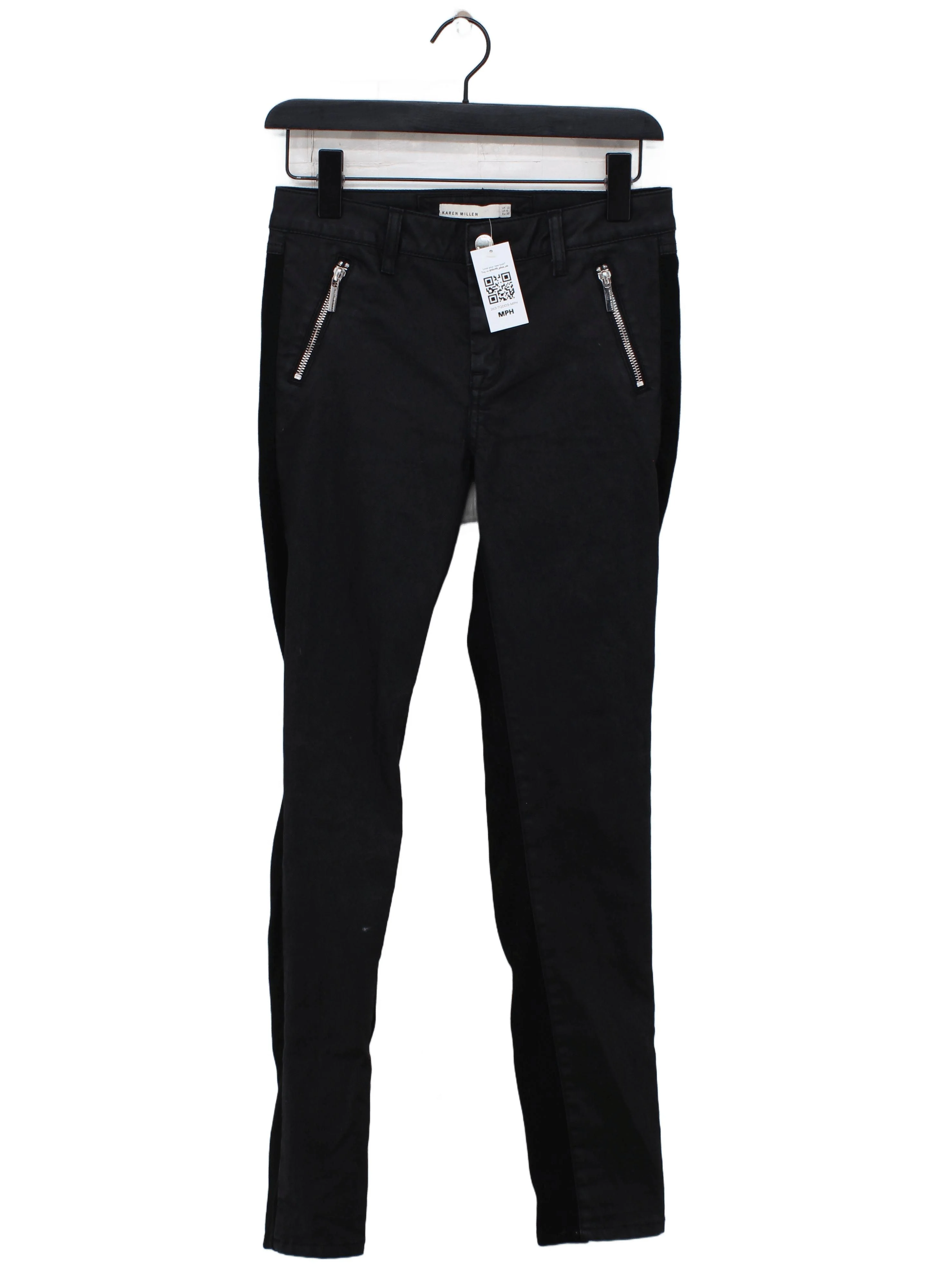 Karen Millen Women's Trousers UK 10 Black Cotton