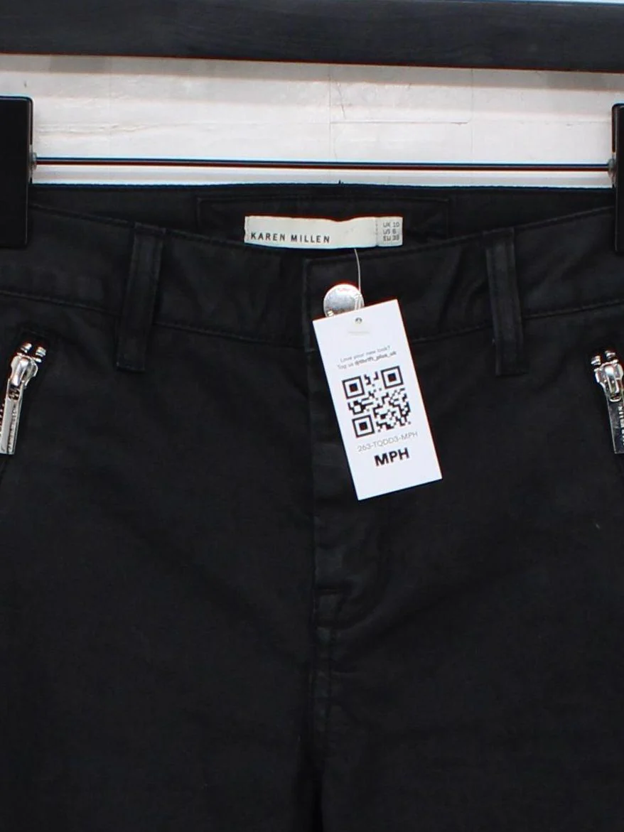 Karen Millen Women's Trousers UK 10 Black Cotton - Image 3