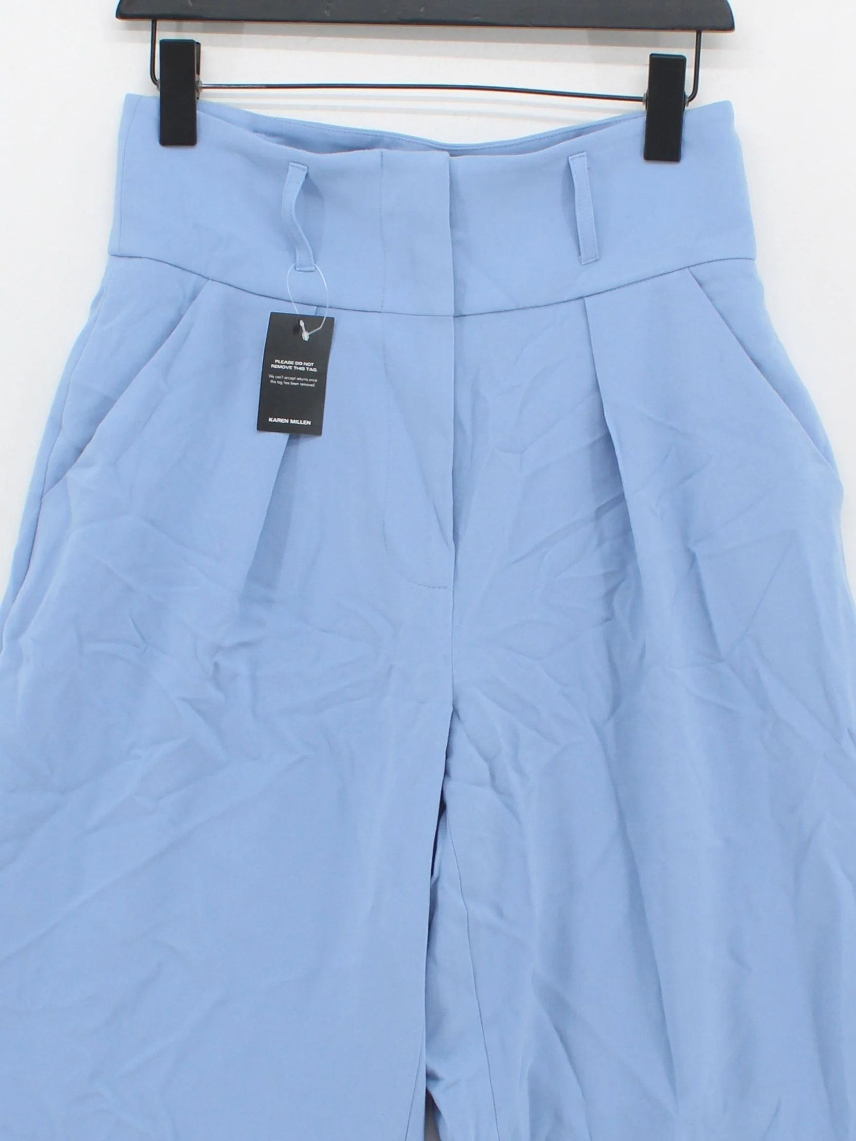 Karen Millen Women's Trousers UK 10 Blue Polyester with Viscose, Elastane Chino - Image 3