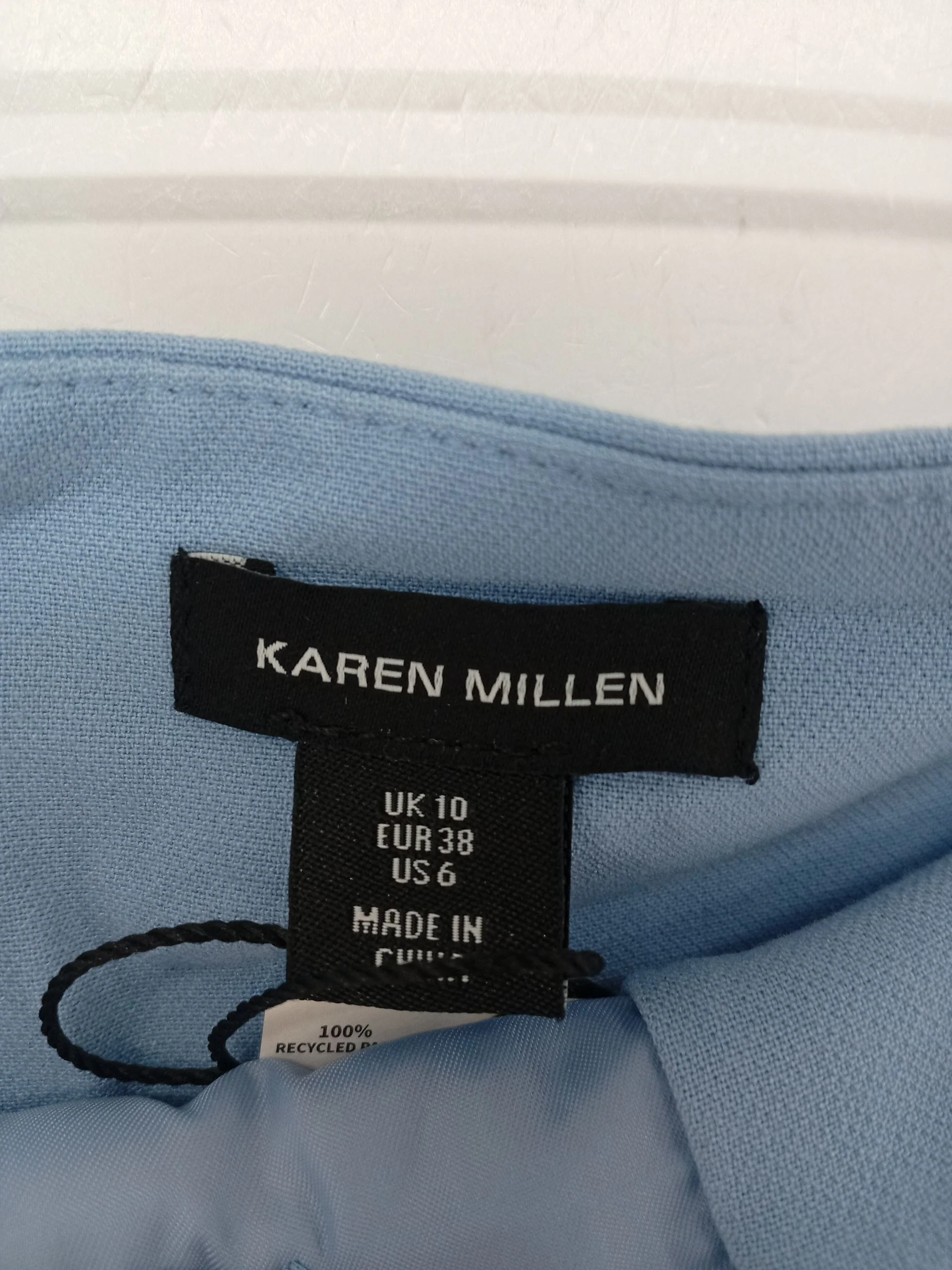 Karen Millen Women's Trousers UK 10 Blue Polyester with Viscose, Elastane Chino - Image 6