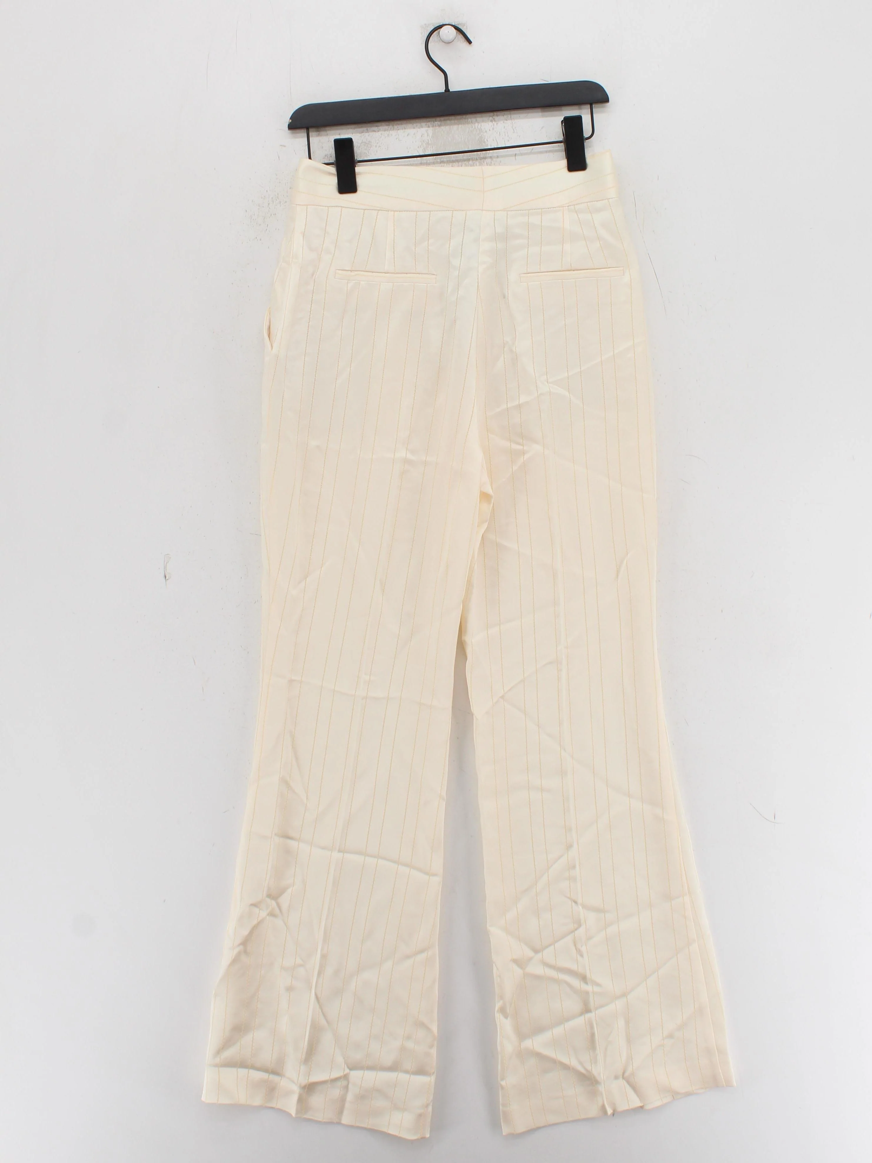 Karen Millen Women's Trousers UK 10 Cream Acetate with Polyester Chino - Image 2