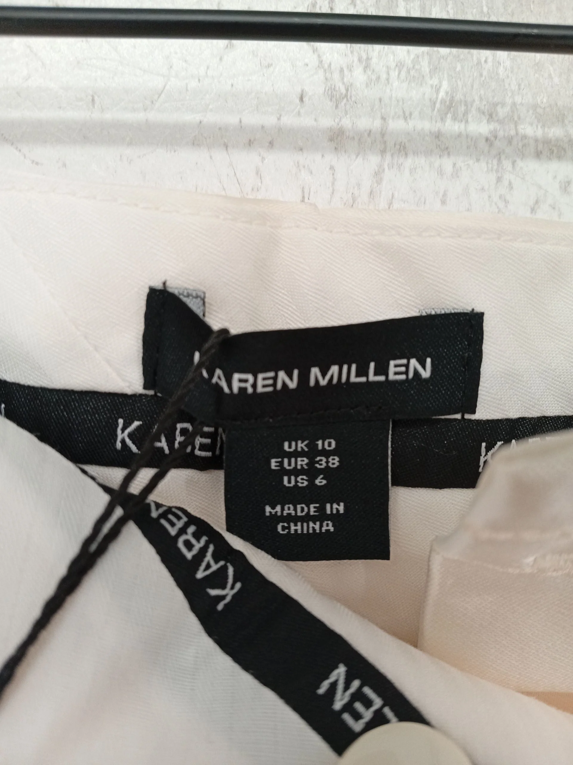 Karen Millen Women's Trousers UK 10 Cream Acetate with Polyester Chino - Image 7